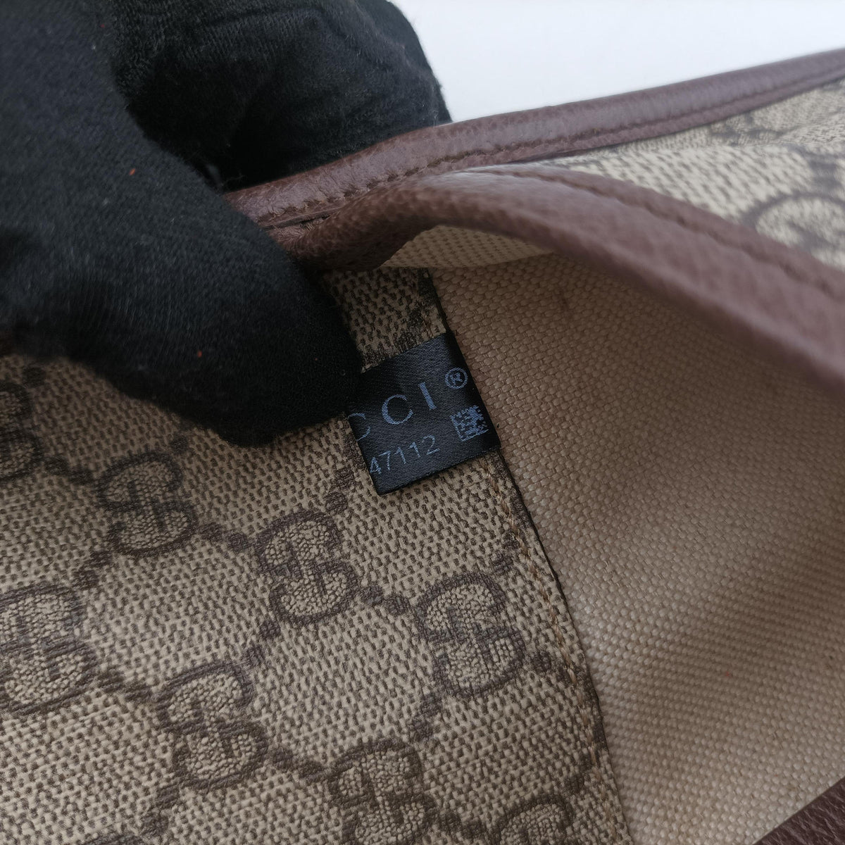 NEO VINTAGE GG Supreme beige×Brown PVC coated canvas×Leather 493930 H028447112ネオ ヴィンテージ GGスプリーム ベージュ×ブラウン PVCコーティングキャンバス×レザー 493930 H028447112