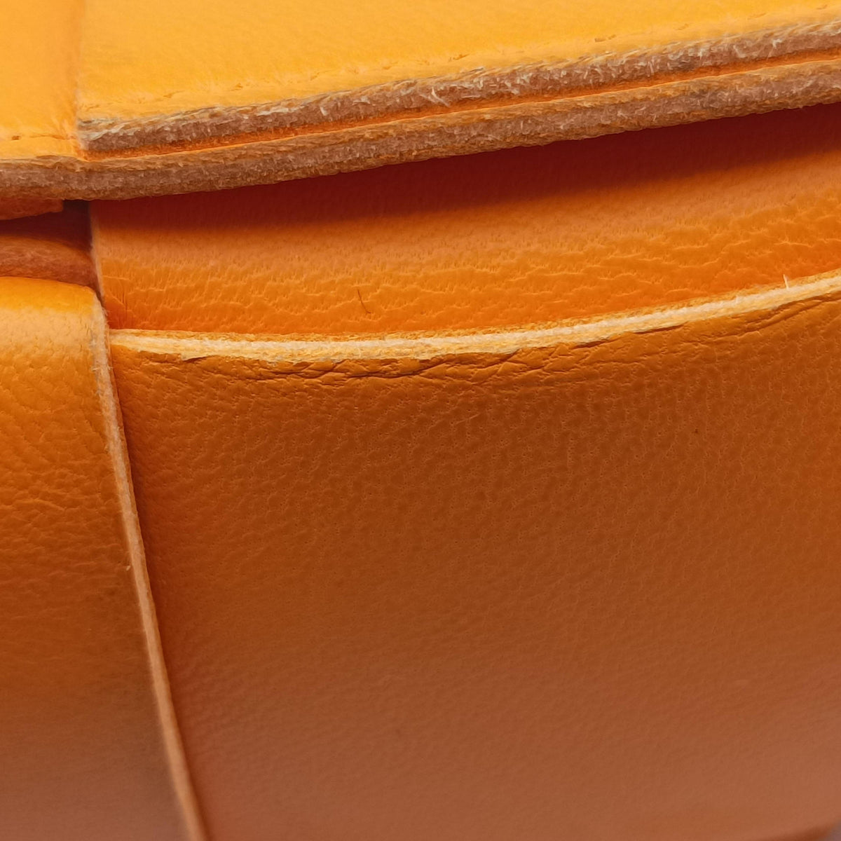 Pre-owned Bottega Veneta candy cassette Orange lambskin shoulderbag | stylenewstar
