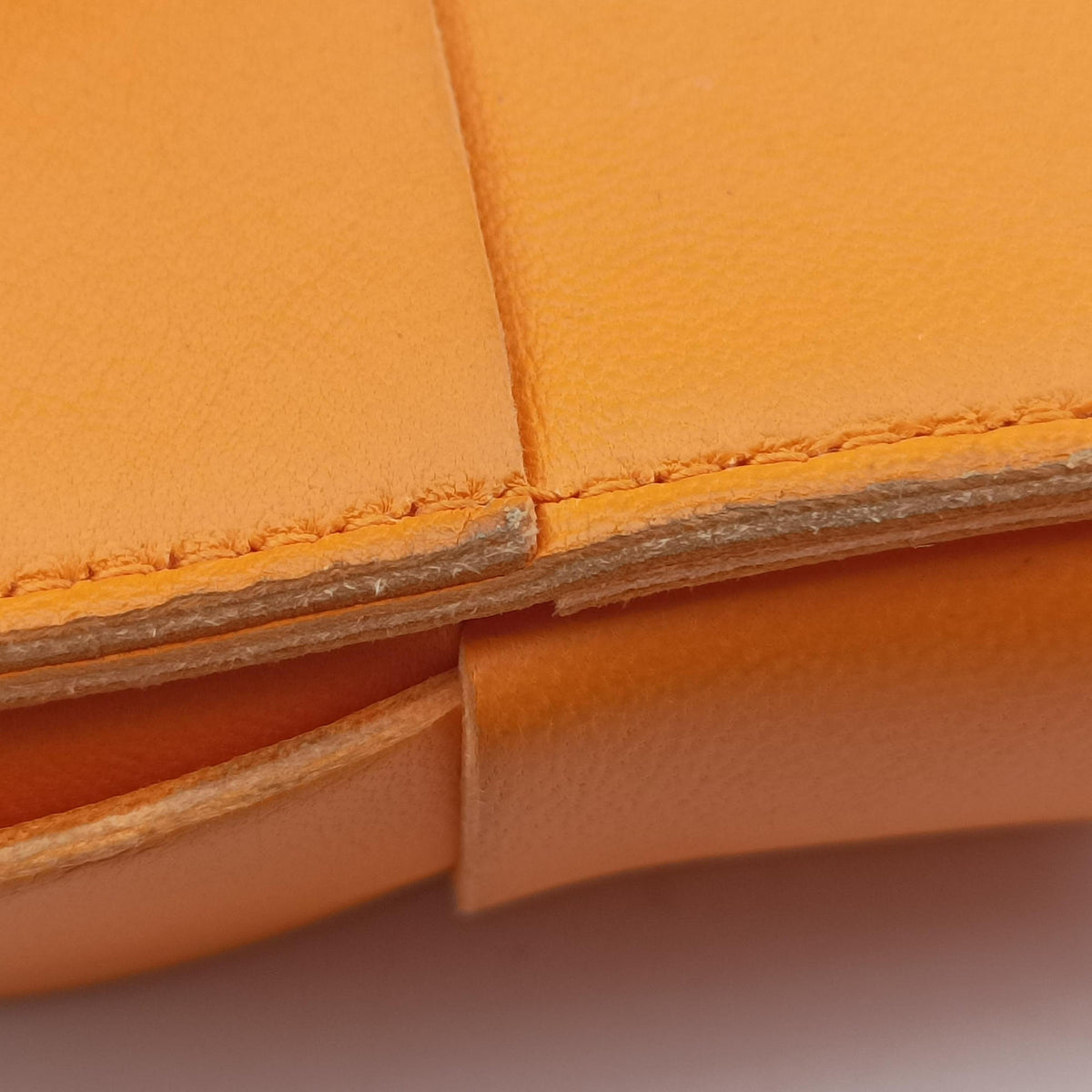 Pre-owned Bottega Veneta candy cassette Orange lambskin shoulderbag | stylenewstar