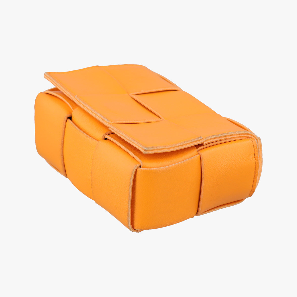 Pre-owned Bottega Veneta candy cassette Orange lambskin shoulderbag | stylenewstar