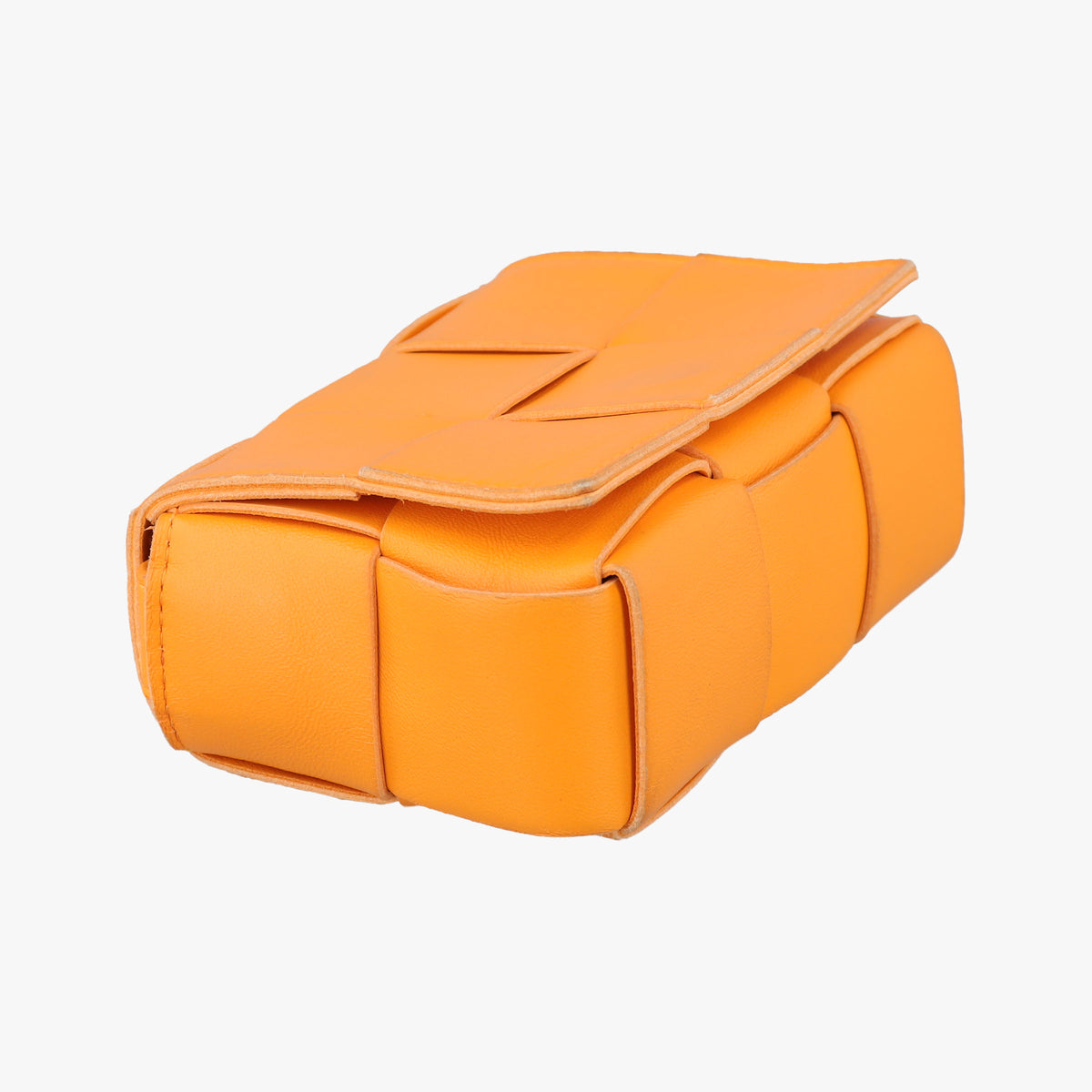 Pre-owned Bottega Veneta candy cassette Orange lambskin shoulderbag | stylenewstar