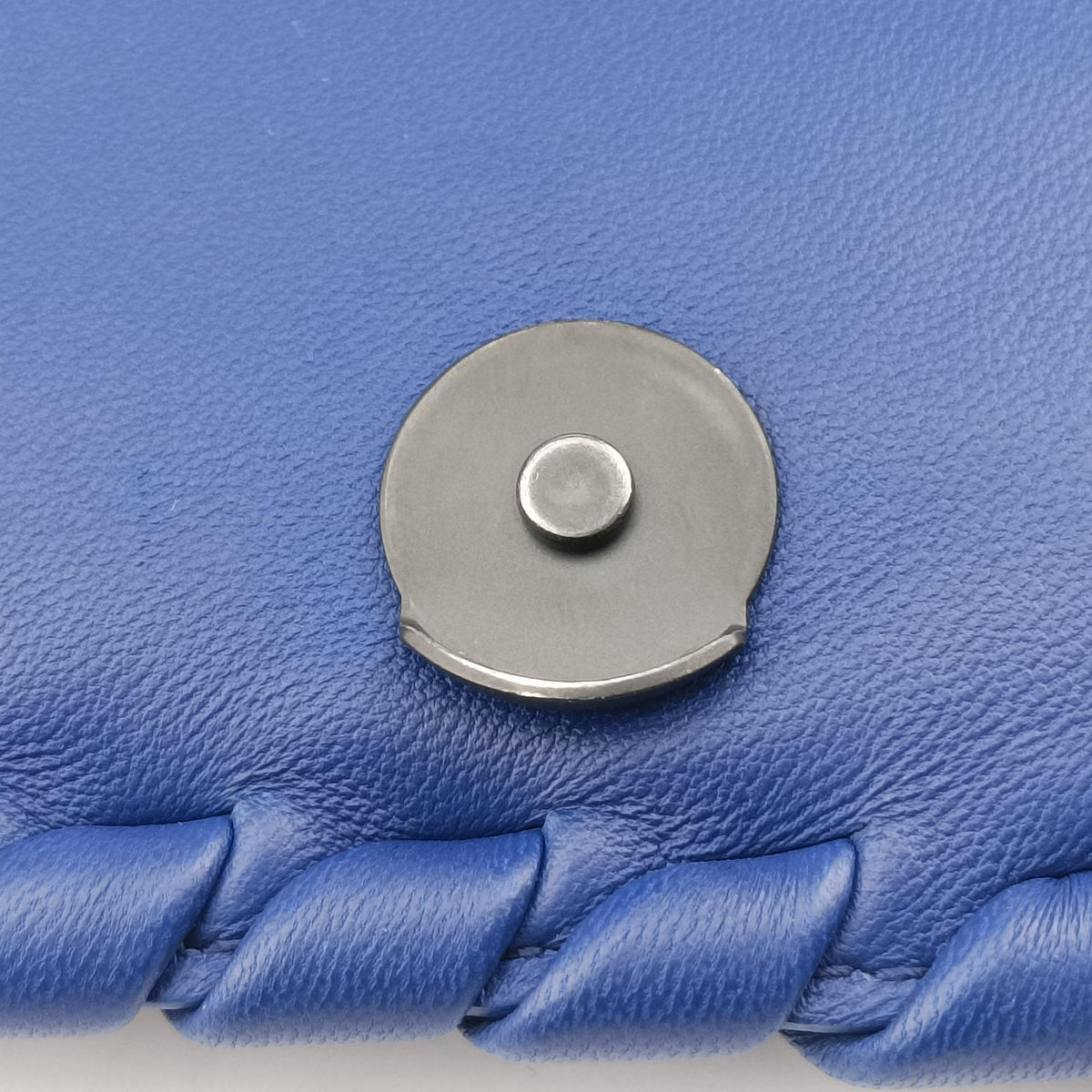 Pre-owned Bottega Veneta Intrecciato Olimpia Blue lambskin shoulderbag | stylenewstar