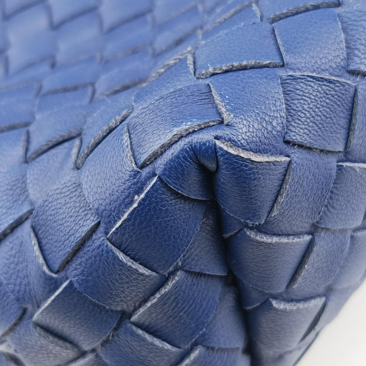 Pre-owned Bottega Veneta Intrecciato Olimpia Blue lambskin shoulderbag | stylenewstar