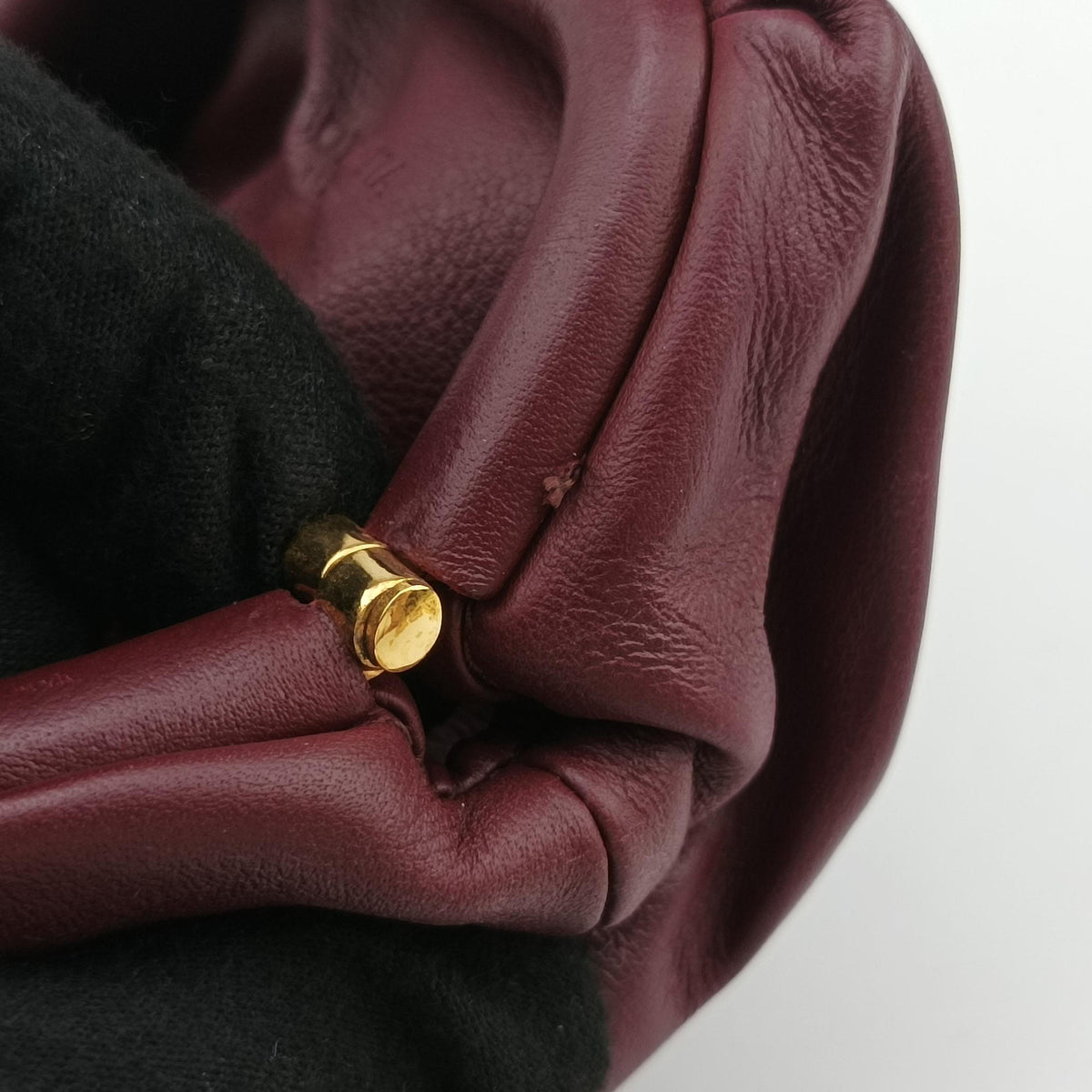 Pre-owned Bottega Veneta The Porch Burgundy lambskin handbag | stylenewstar