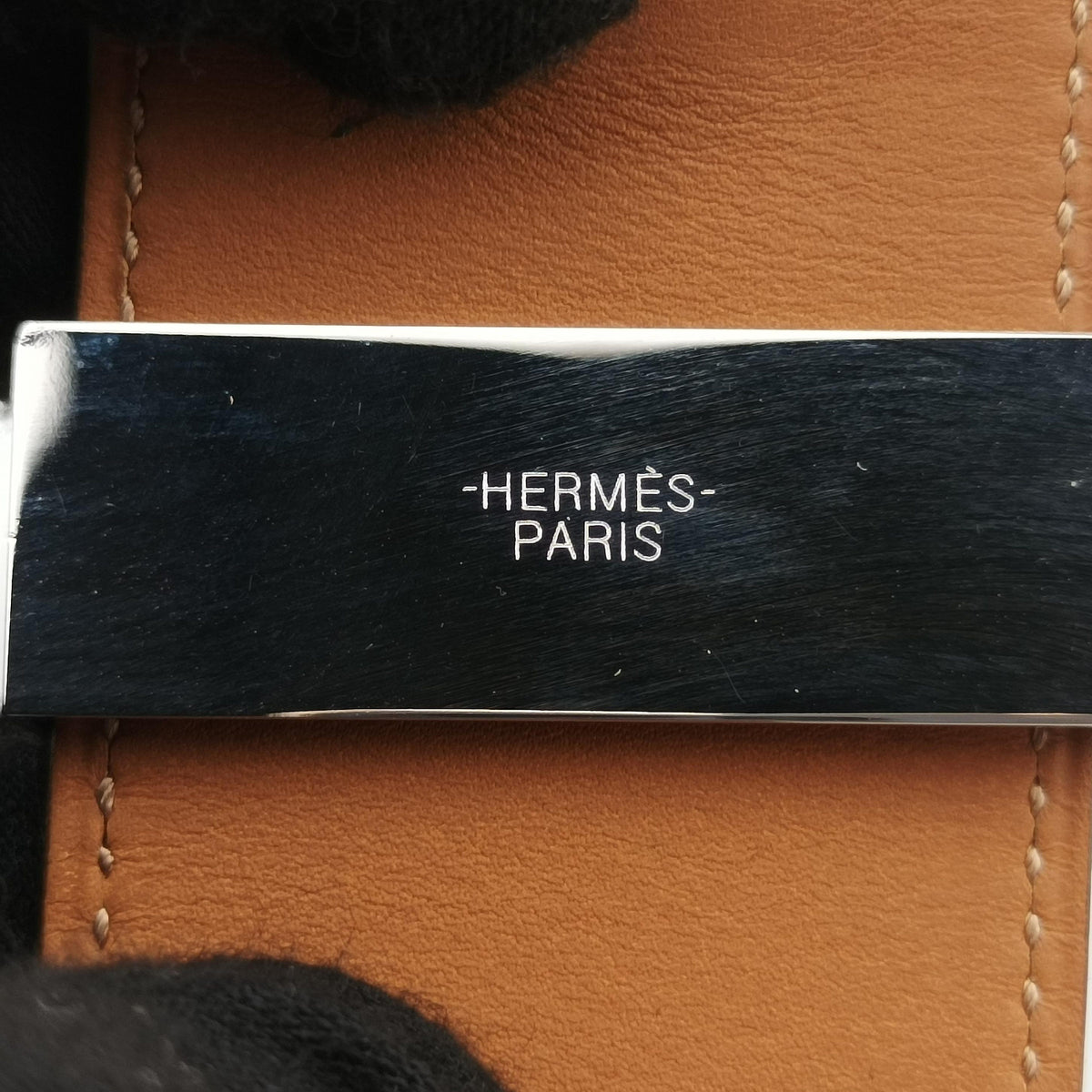 Secondhand Hermes Collier de chien Green×silver Leather × GP bangle/wristband | stylenewstar