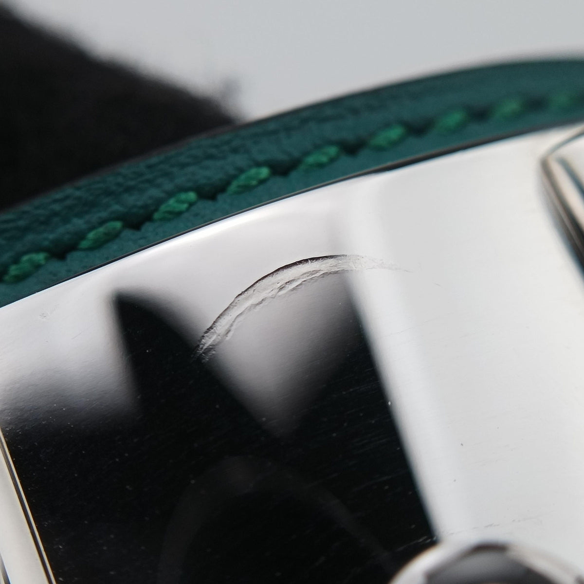 Secondhand Hermes Collier de chien Green×silver Leather × GP bangle/wristband | stylenewstar
