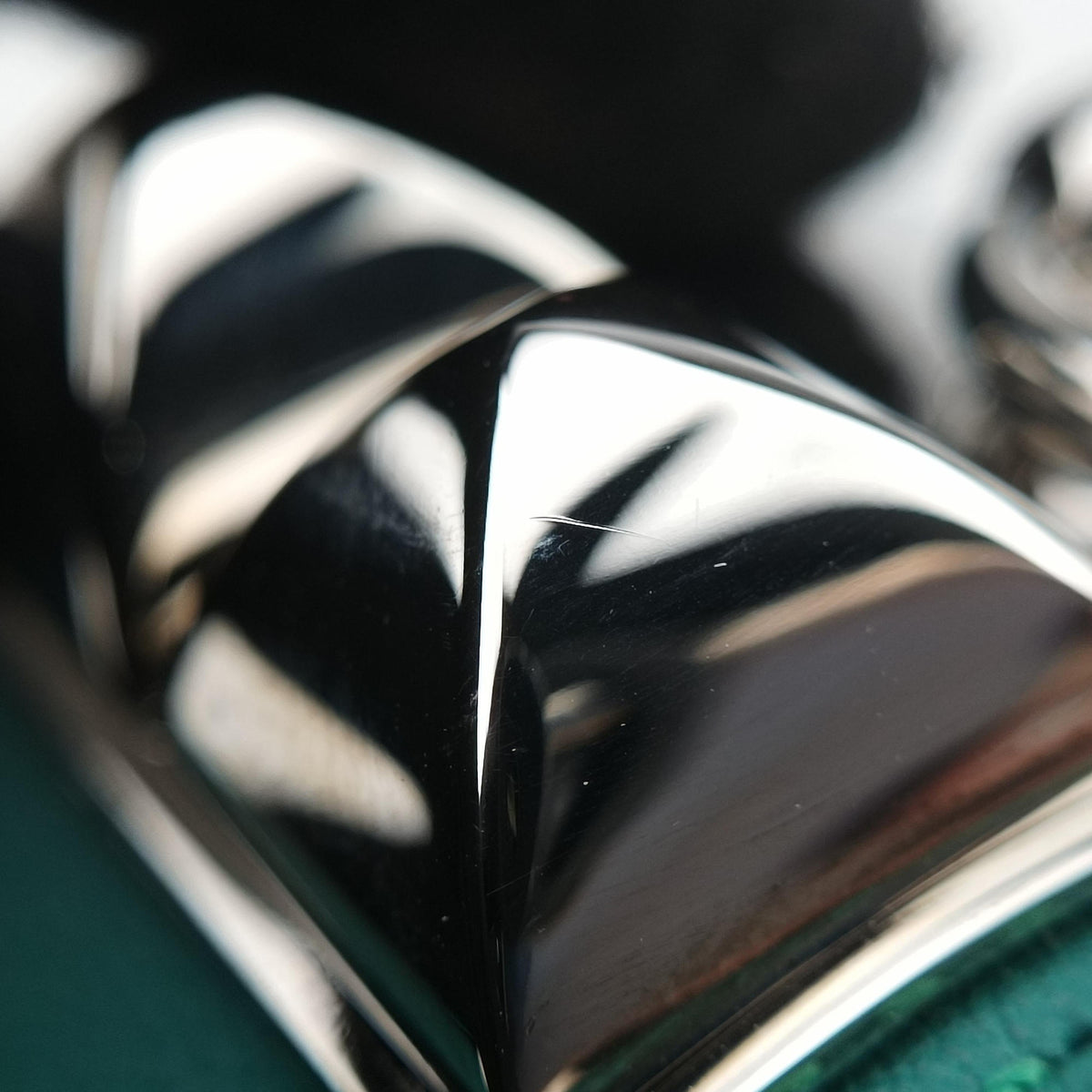 Secondhand Hermes Collier de chien Green×silver Leather × GP bangle/wristband | stylenewstar