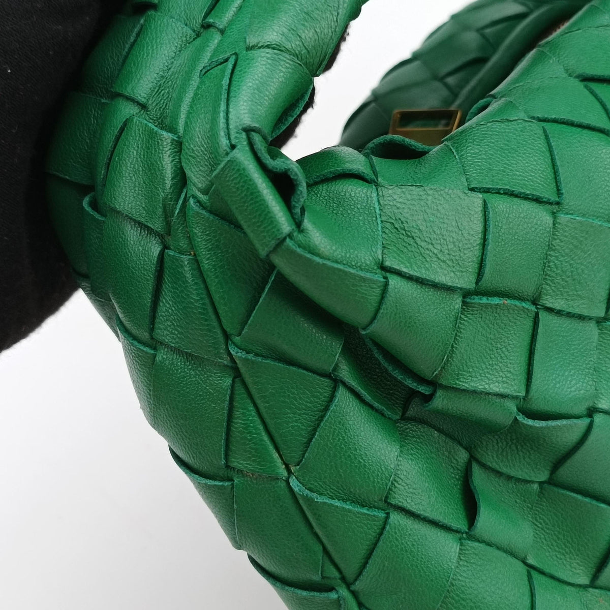 Pre-owned Bottega Veneta The Jodie Green lambskin handbag | stylenewstar