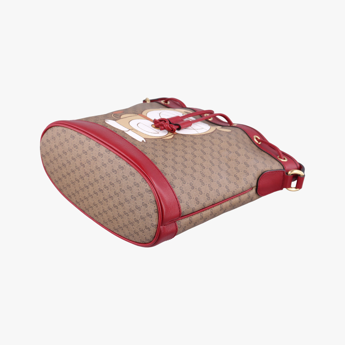 Doraemon collaboration Brown x red PVC coated canvas×Leather 655597 A034153779ドラえもんコラボ ブラウンxレッド PVCコーティングキャンバス×レザー 655597 A034153779