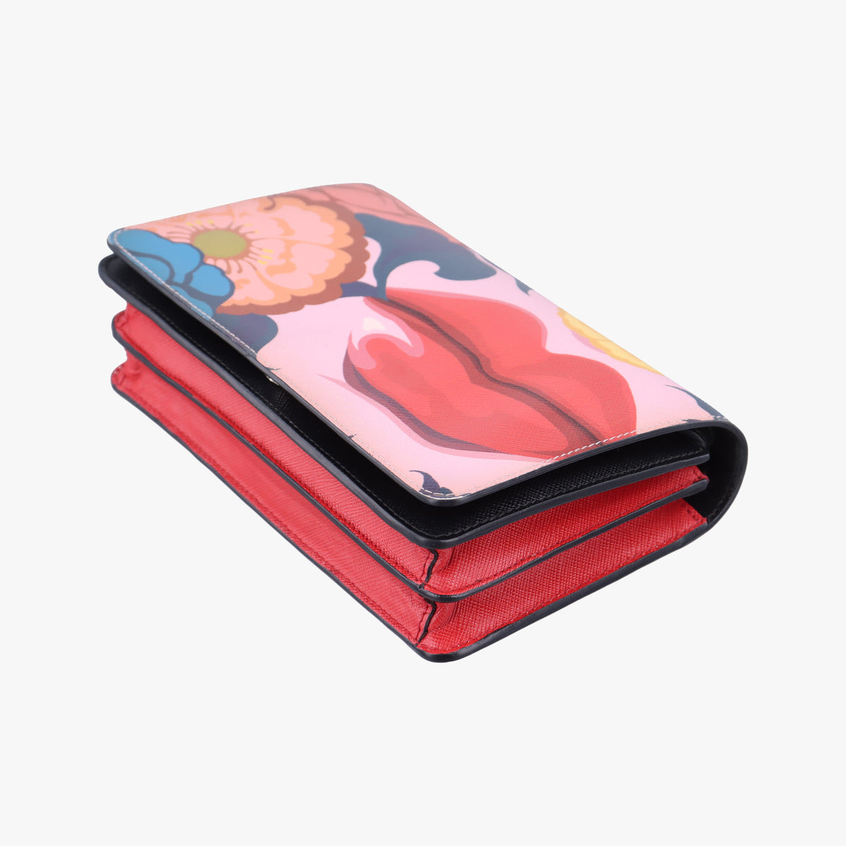 Lip print pink×Multicolour Saffiano Leather 231リッププリント ピンク×マルチカラー サフィアーノレザー 231