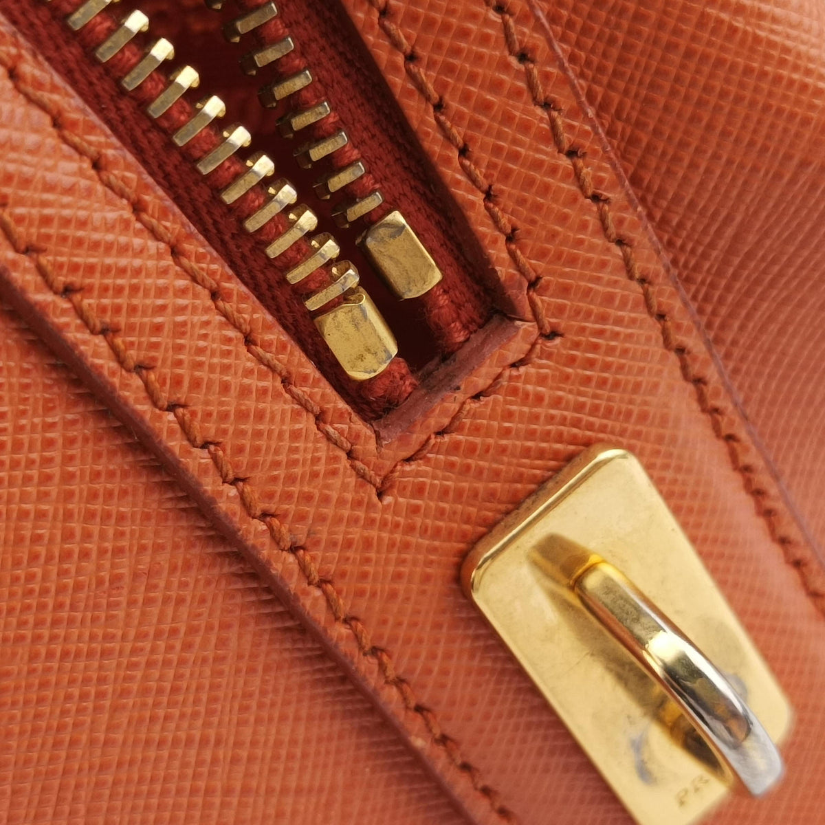 bowling Orange SAFFIANO Leather 64ボウリング オレンジ サフィアーノレザー 64