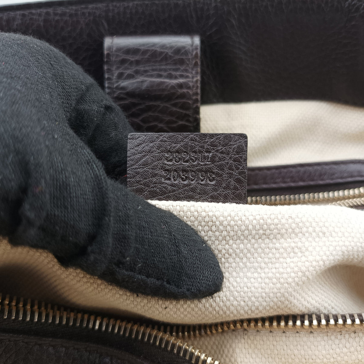Bamboo Beige×Brown Canvas×Leather 282317 H010868917バンブー ベージュ×ブラウン キャンバス×レザー 282317 H010868917