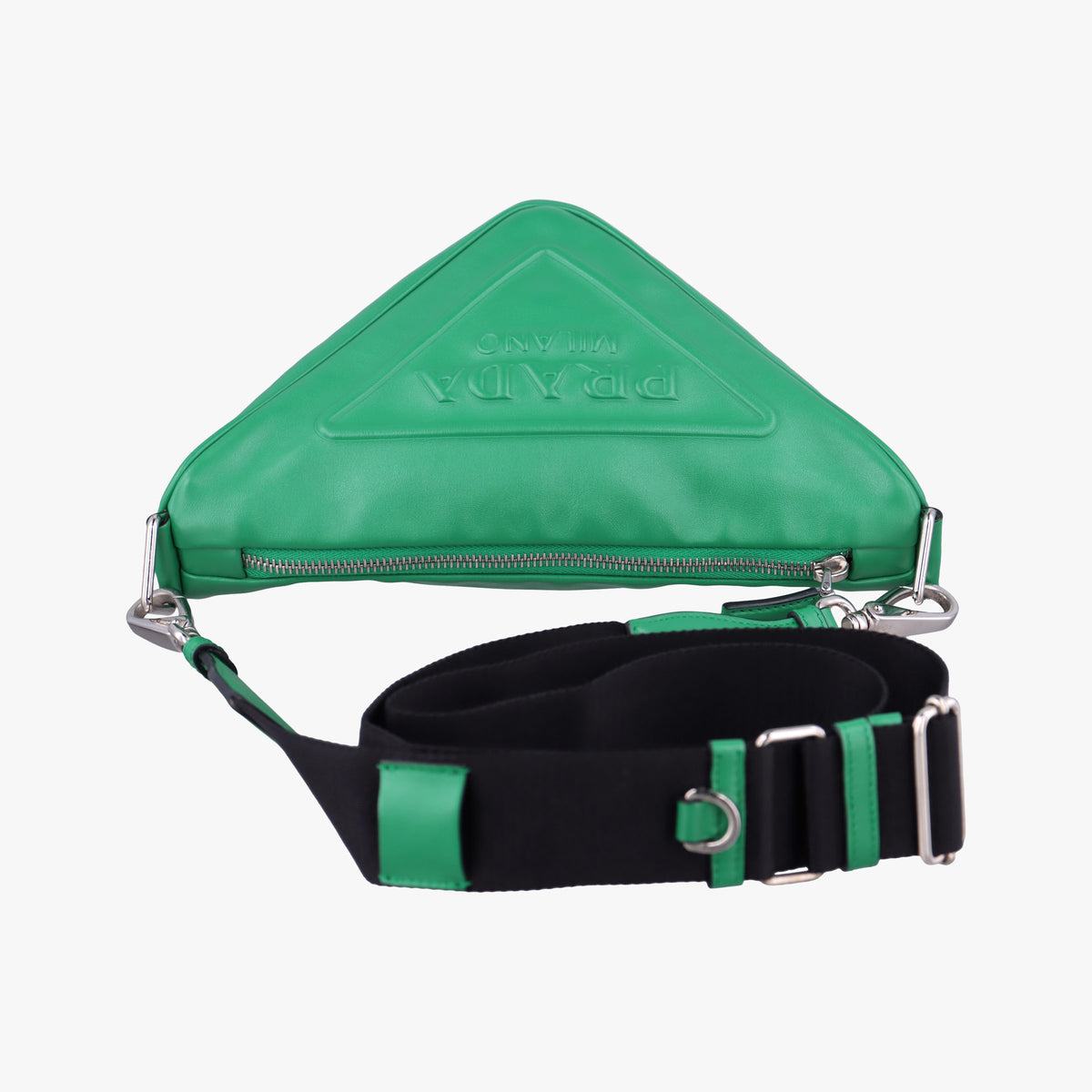triangle embossed logo Green Leather 1BH190 7/Dトライアングル エンボスロゴ グリーン レザー 1BH190 7/D