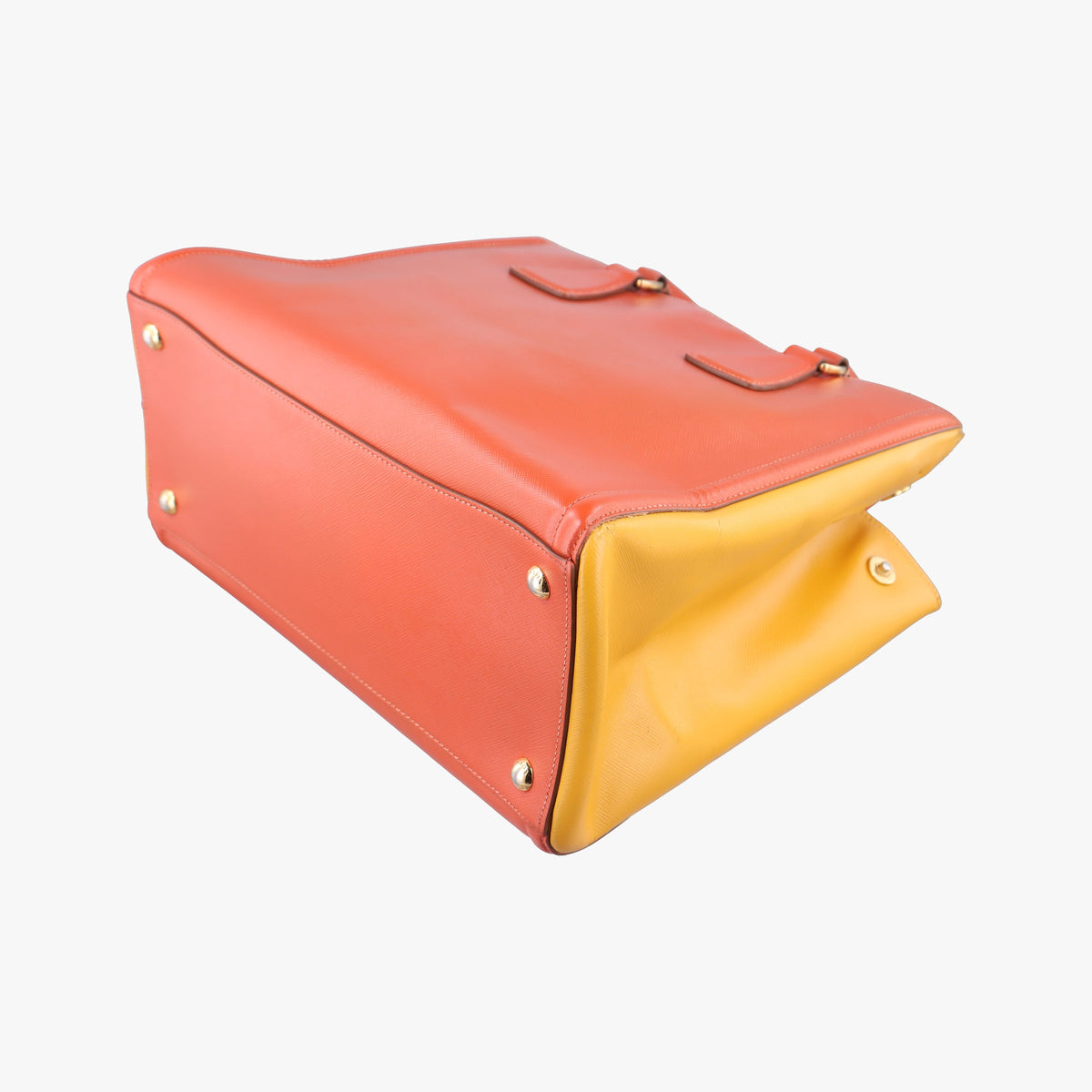 Triangle logo Orange x Yellow Saffiano leather 31/H 165トライアングルロゴ オレンジ x イェロー サフィアーノレザー 31/H 165