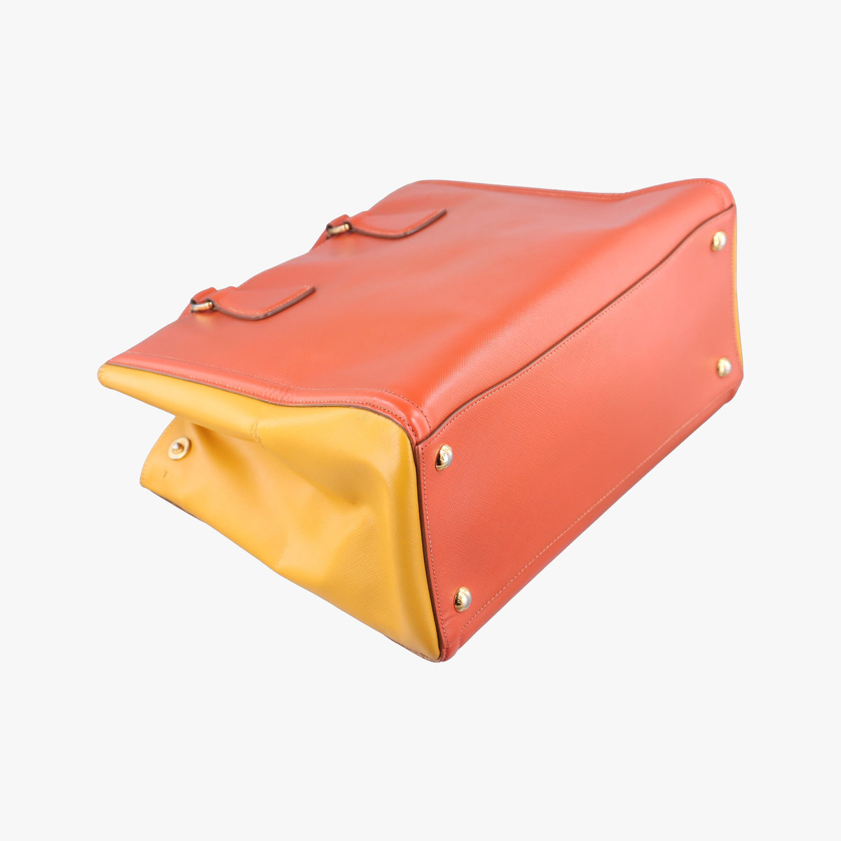 Triangle logo Orange x Yellow Saffiano leather 31/H 165トライアングルロゴ オレンジ x イェロー サフィアーノレザー 31/H 165