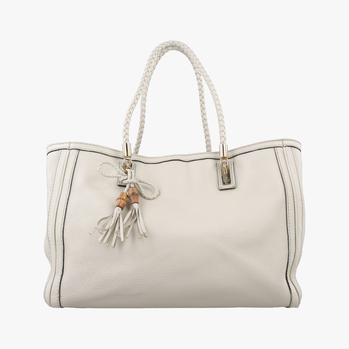 Bella Bamboo Tassel fringe White Leather 269945 E013071938ベラ バンブータッセル フリンジ ホワイト レザー 269945 E013071938