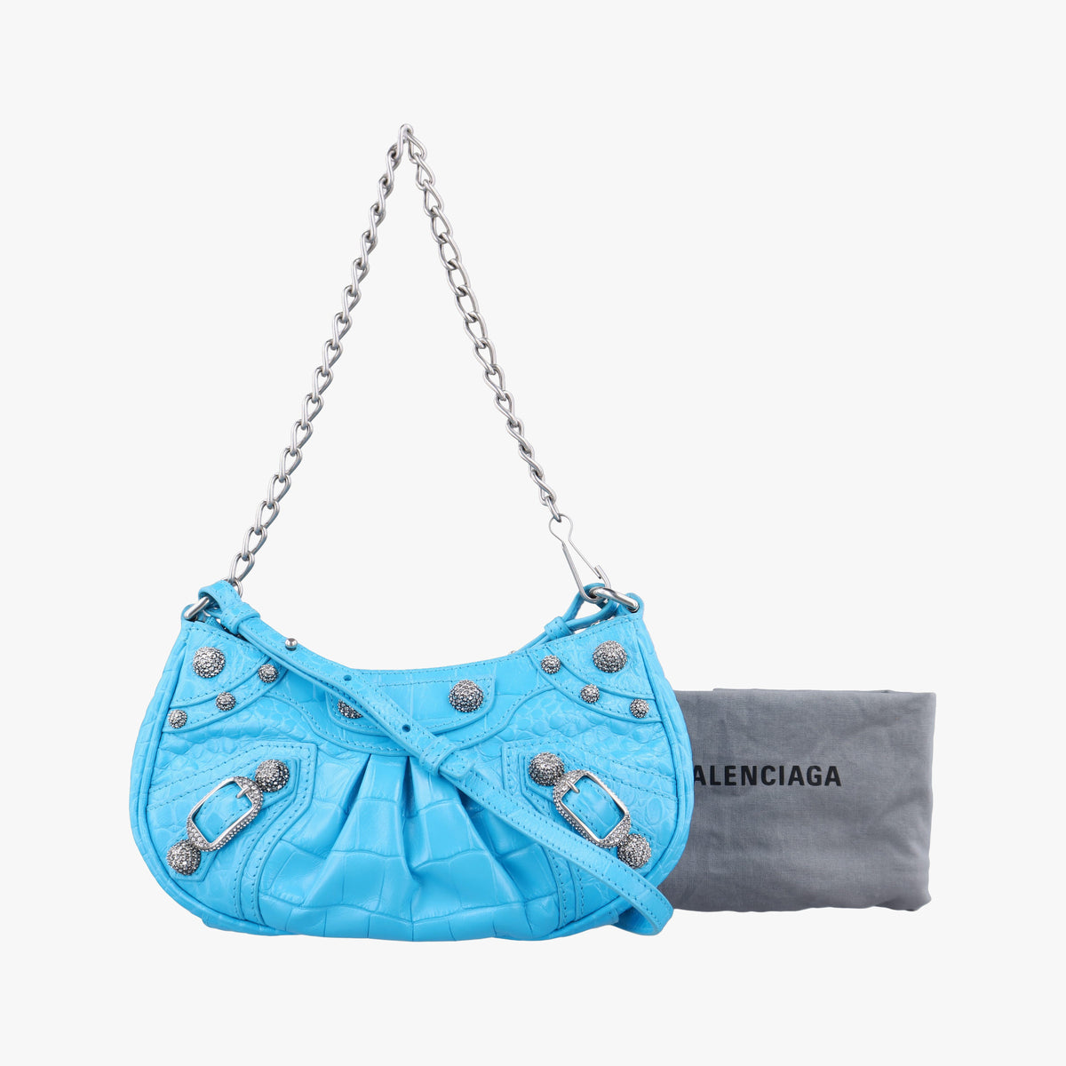 Le Cagole Mini Blue Leather 695814 695814.4624.R.584046ル カゴール ミニ ブルー レザー 695814 695814.4624.R.584046