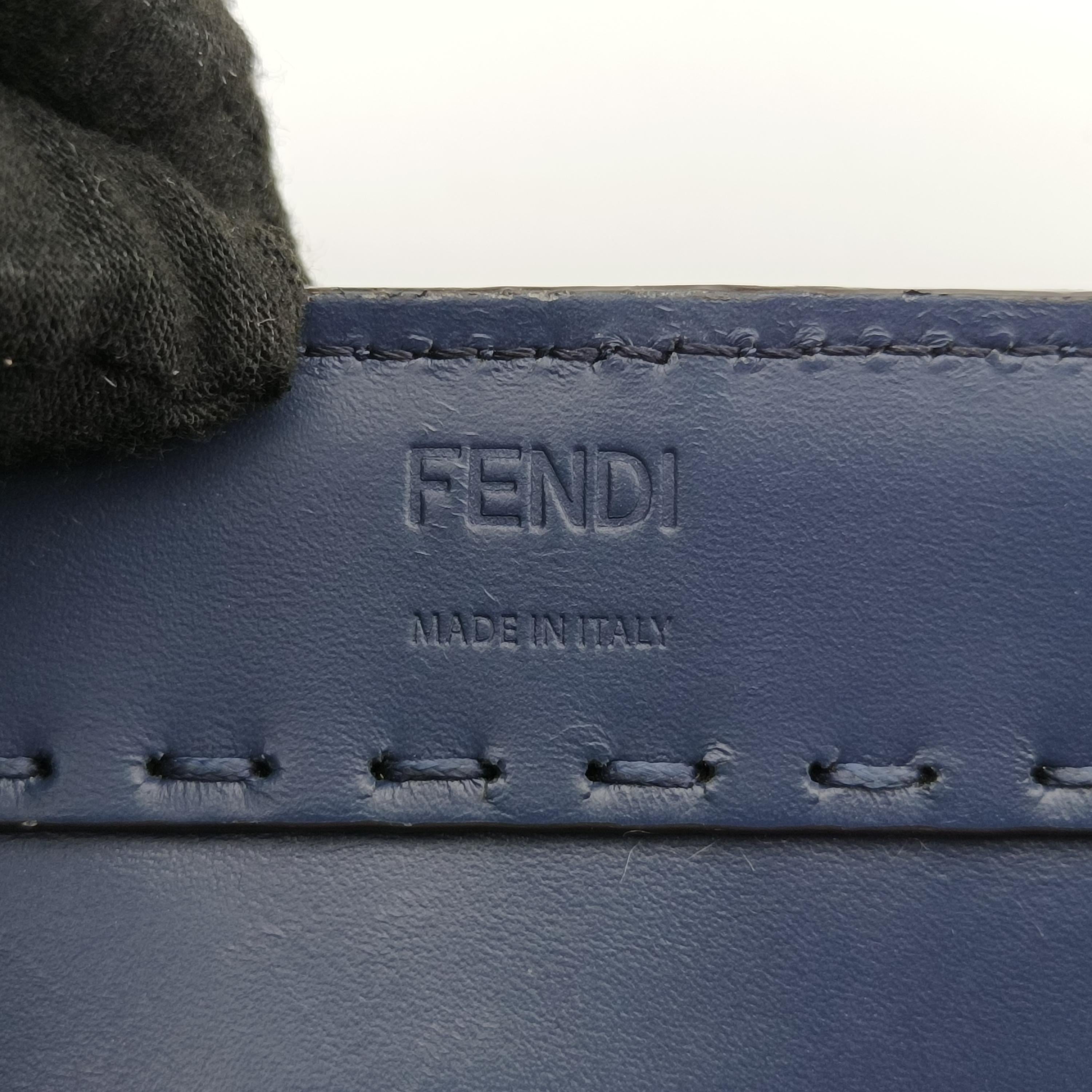 フェンディ Fendi ショルダーバッグ レディース ショッパー メンズ ブルーブラック レザー 7VA481-AC9L-219-12085