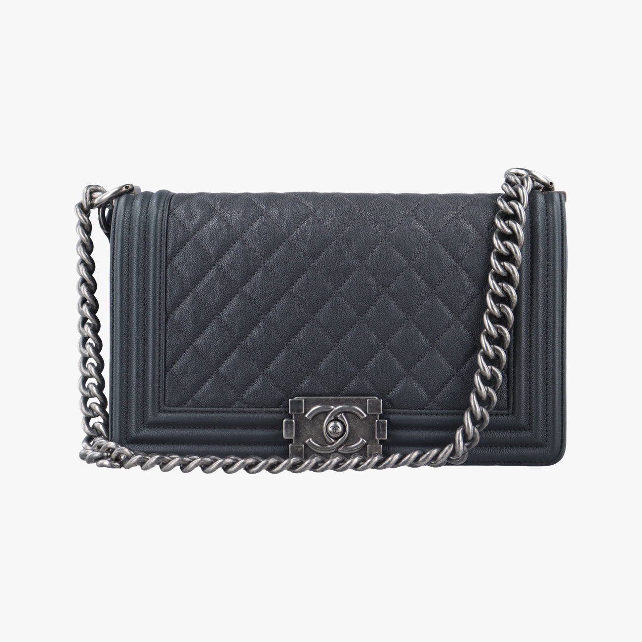 シャネル Chanel ショルダーバッグ レディース ボーイシャネル グレー キャビアスキン A67086 26480755