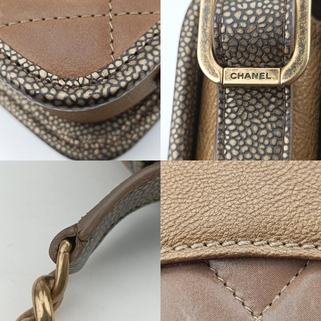 シャネル Chanel ショルダーバッグ レディース バックトスクール ミニ フラップ ゴールド レザー A67252 17089864