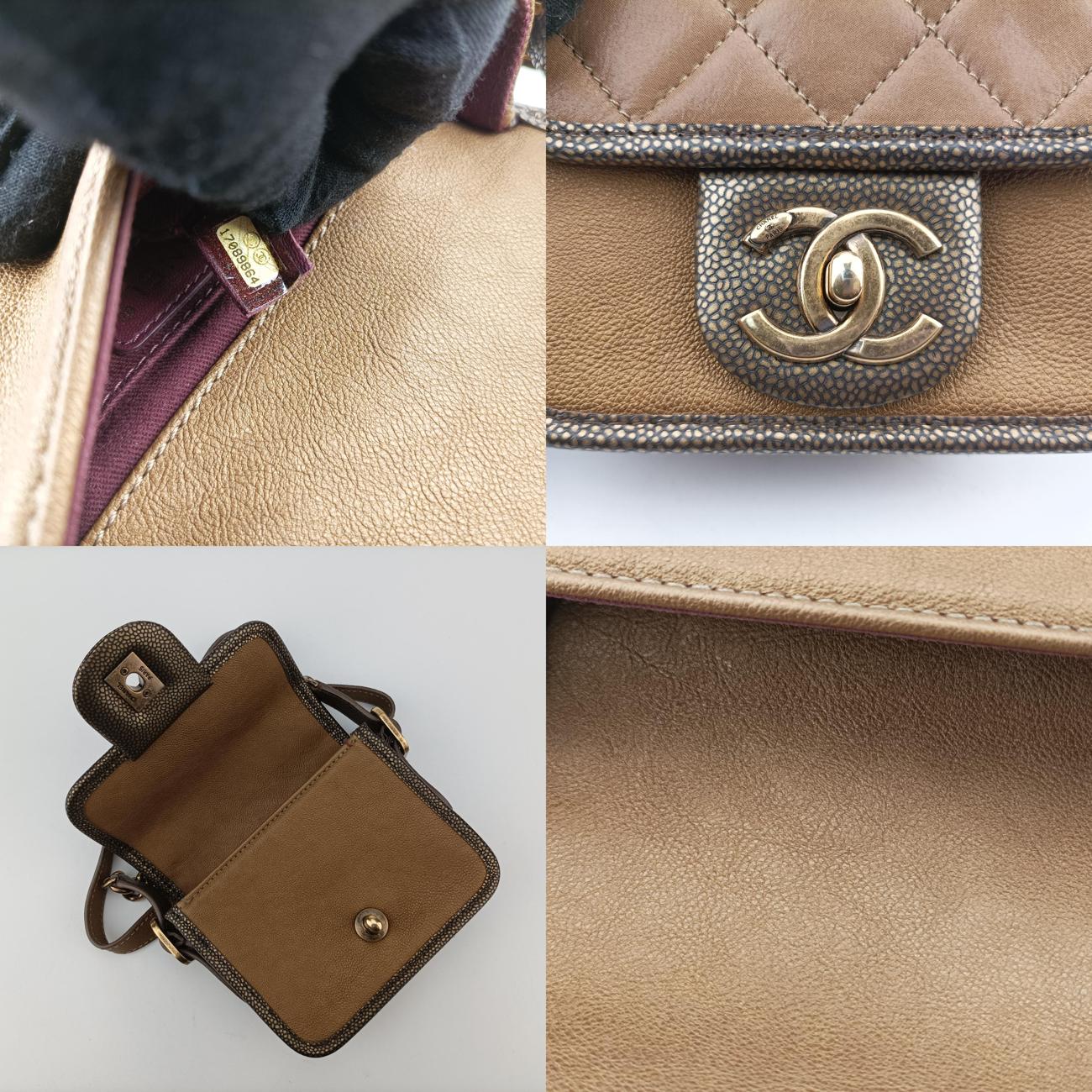 シャネル Chanel ショルダーバッグ レディース バックトスクール ミニ フラップ ゴールド レザー A67252 17089864