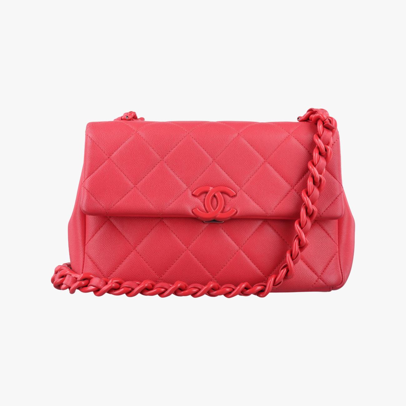 シャネル Chanel ショルダーバッグ レディース マイ エブリシング フラップ レッド キャビアスキン AS2303 31046880