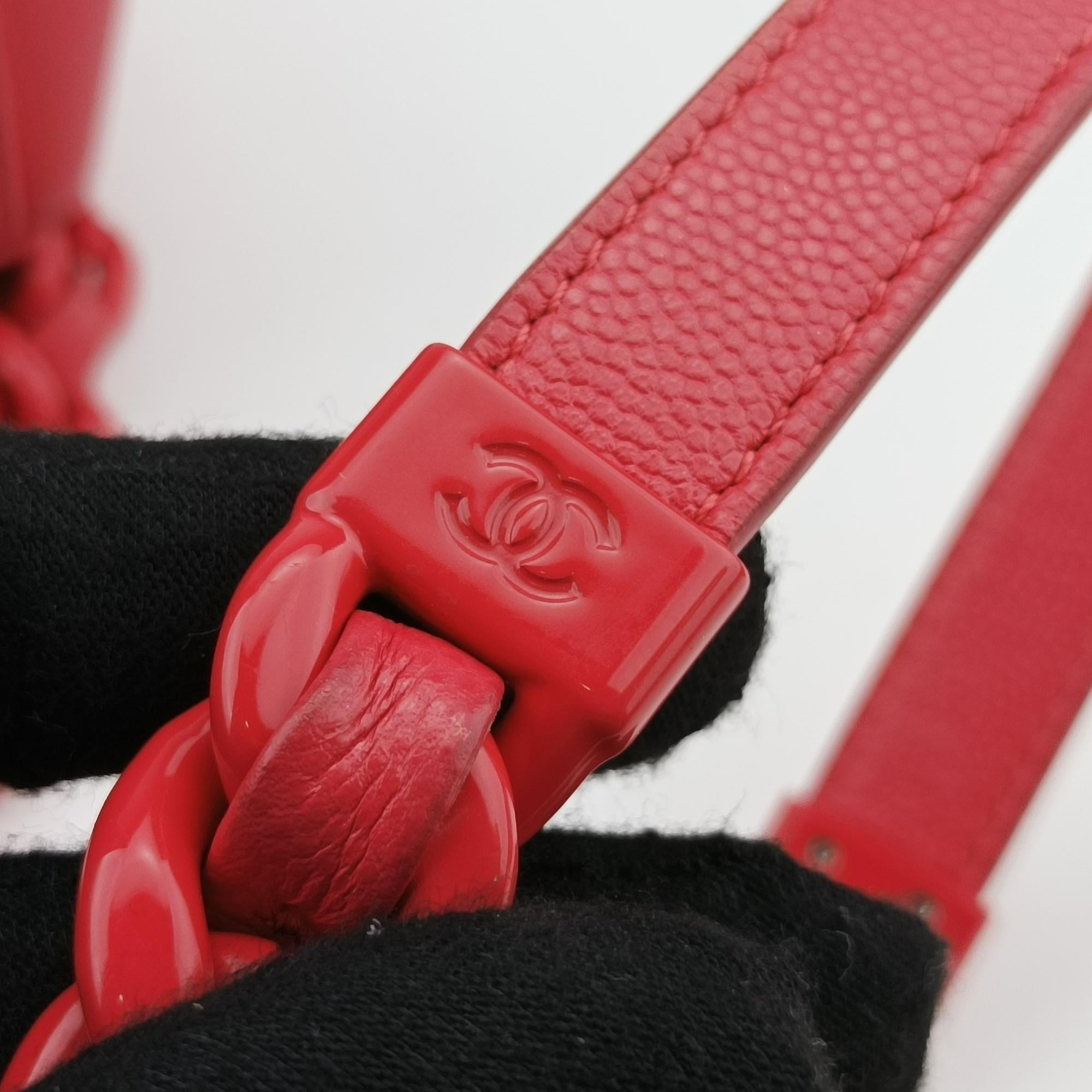 シャネル Chanel ショルダーバッグ レディース マイ エブリシング フラップ レッド キャビアスキン AS2303 31046880