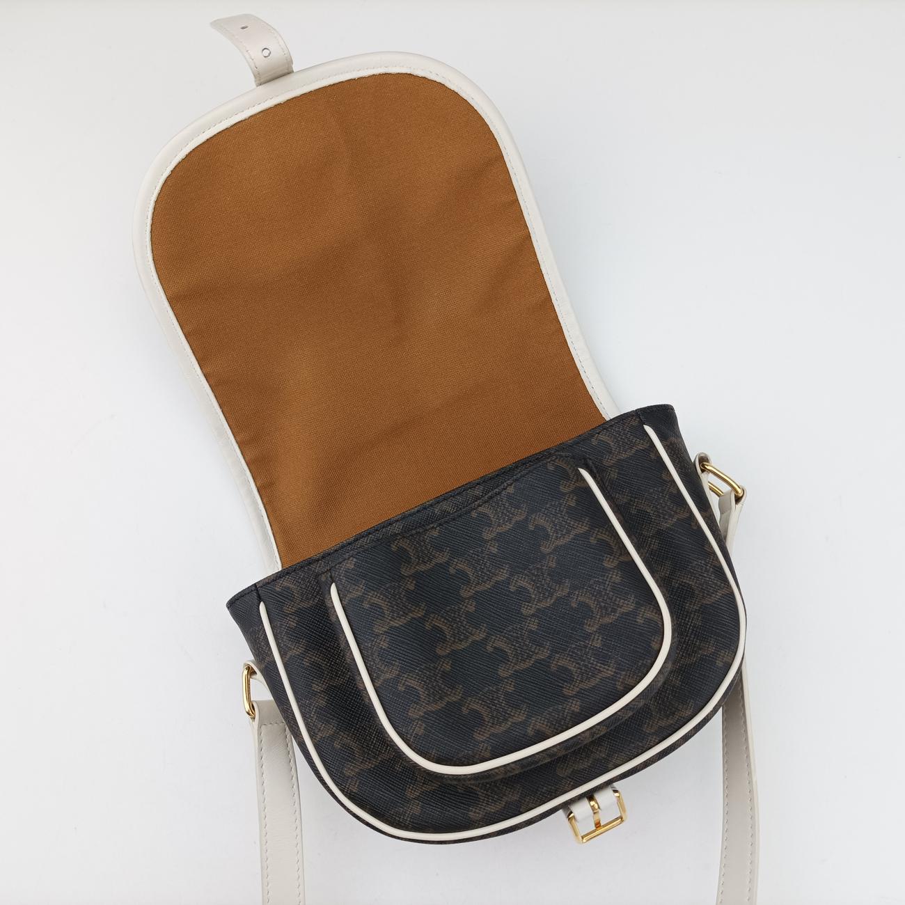 FOLCO Triomphe Brown×white PVC coated canvas × leather  U-GM-0240ファルコ トリオンフ ブラウン×ホワイト PVCコーティングキャンバス×レザー  U-GM-0240