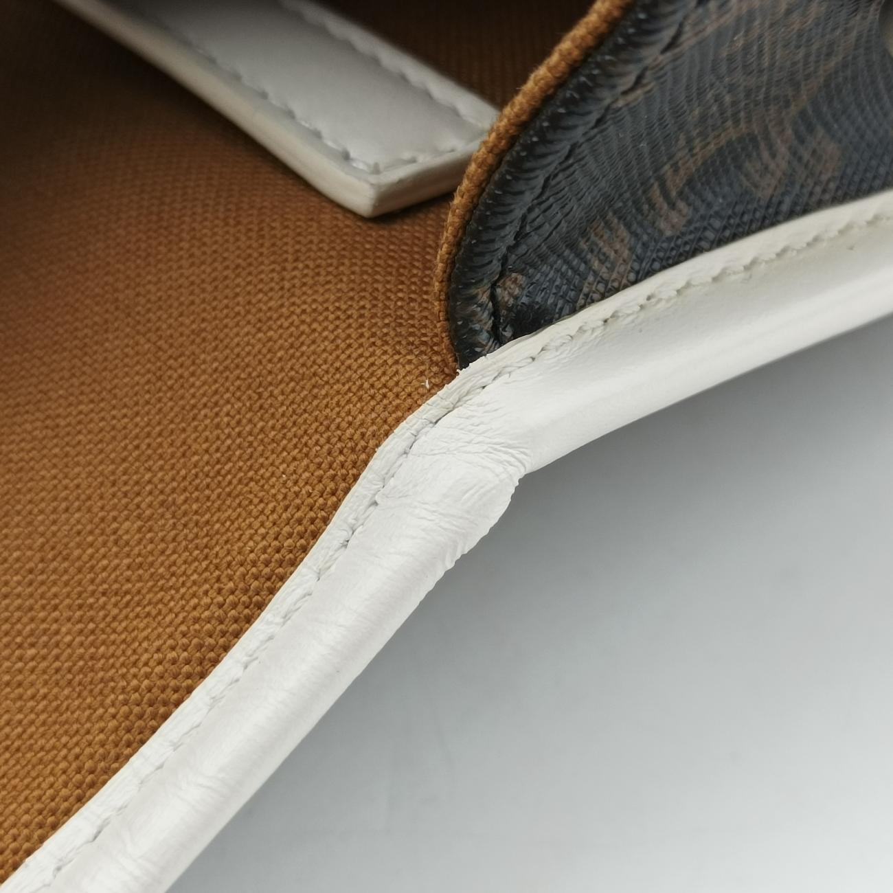 FOLCO Triomphe Brown×white PVC coated canvas × leather  U-GM-0240ファルコ トリオンフ ブラウン×ホワイト PVCコーティングキャンバス×レザー  U-GM-0240