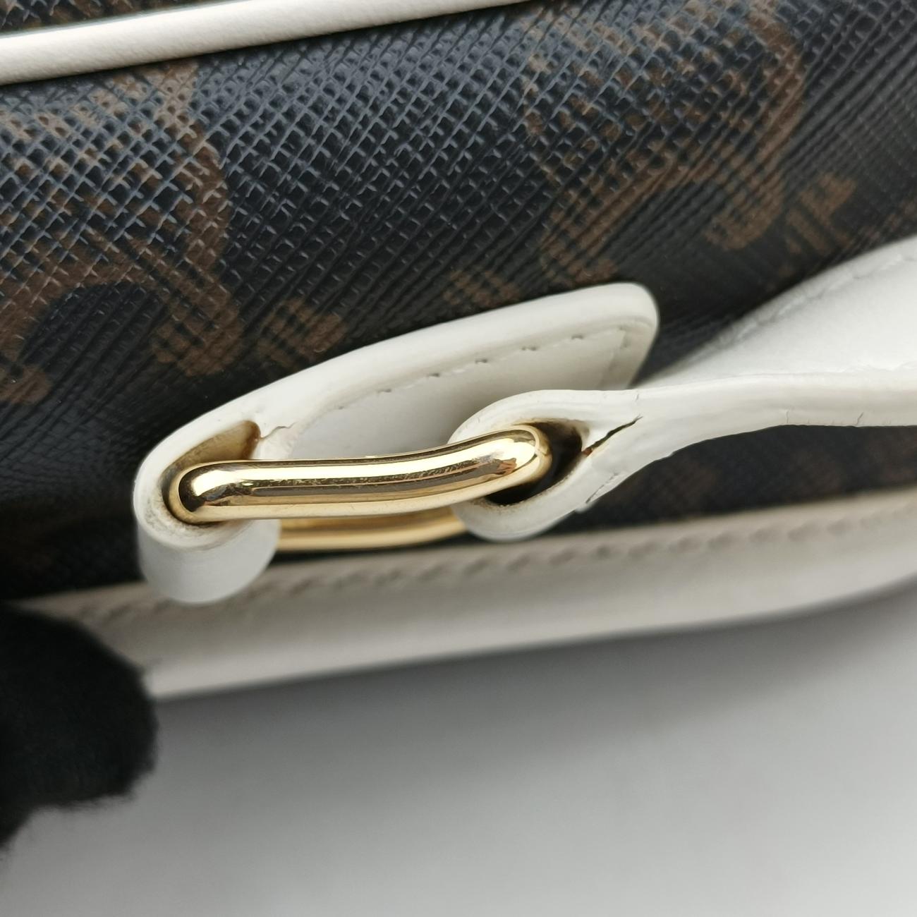 FOLCO Triomphe Brown×white PVC coated canvas × leather  U-GM-0240ファルコ トリオンフ ブラウン×ホワイト PVCコーティングキャンバス×レザー  U-GM-0240