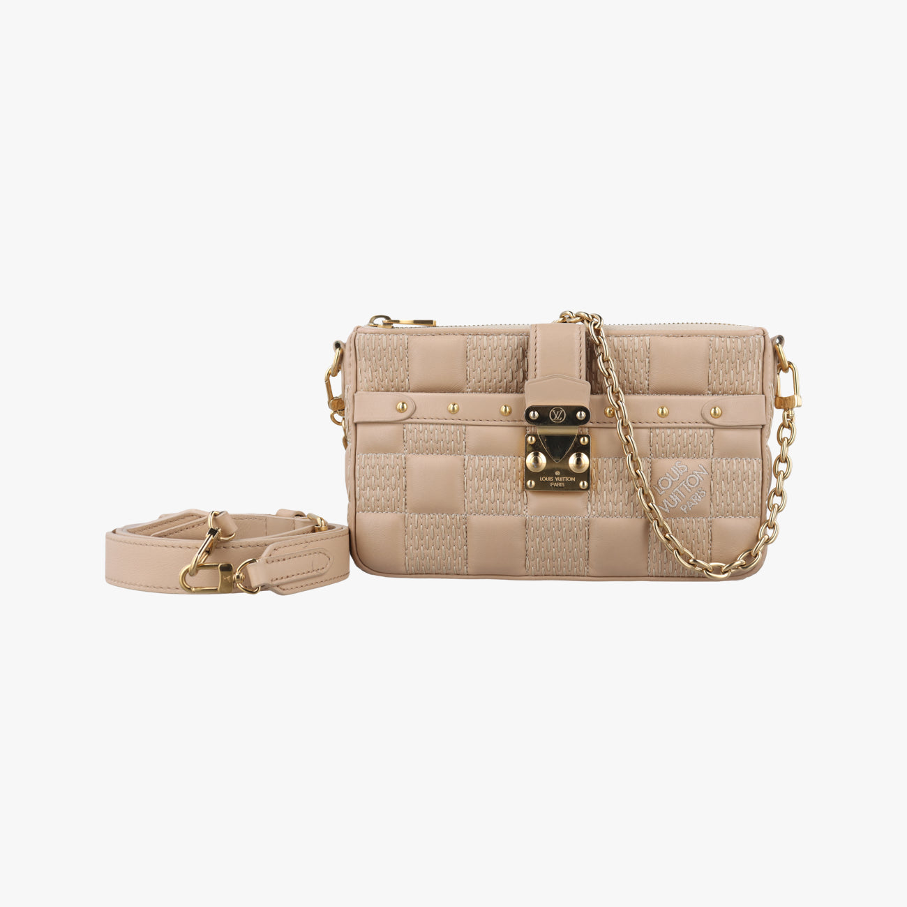 Pochette Troca Beige Damier Giant M59048 IC chipポシェット トロカ ベージュ ダミエ ジャイアント M59048 ICチップ