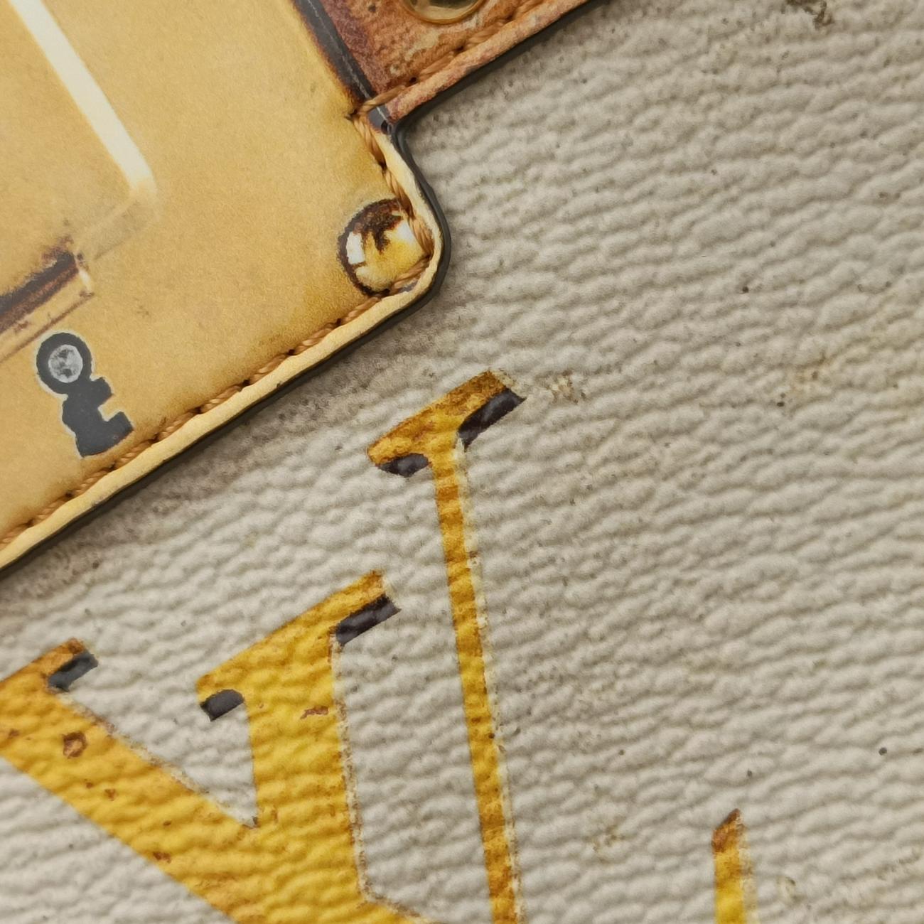 Square Navy x Beige x Yellow Monogram Trompe l'oeil M52350 FL2148スクエア ネイビーxベージュxイエロー モノグラム トロンプルイユ M52350 FL2148
