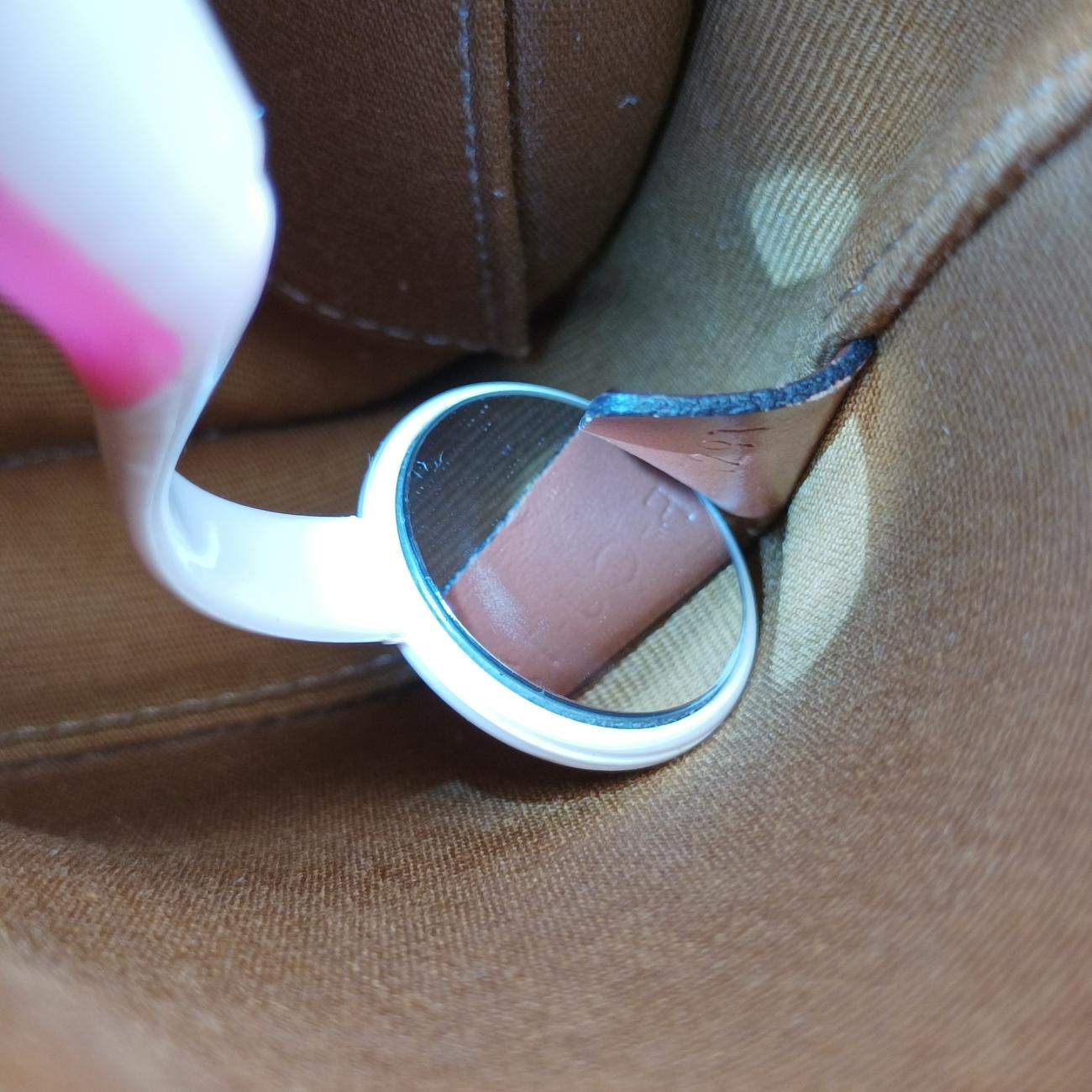 Triomphe Mini Besace White×brown PVC coated canvas  F-CU-1291ミニ ブザス トリオンフ ホワイト×ブラウン PVCコーティングキャンバス  F-CU-1291