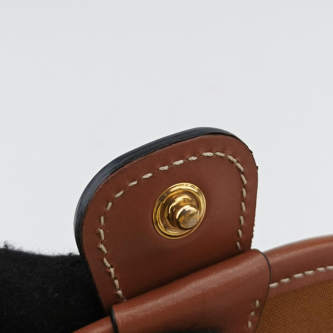 Triomphe Mini Besace White×brown PVC coated canvas  F-CU-1291ミニ ブザス トリオンフ ホワイト×ブラウン PVCコーティングキャンバス  F-CU-1291