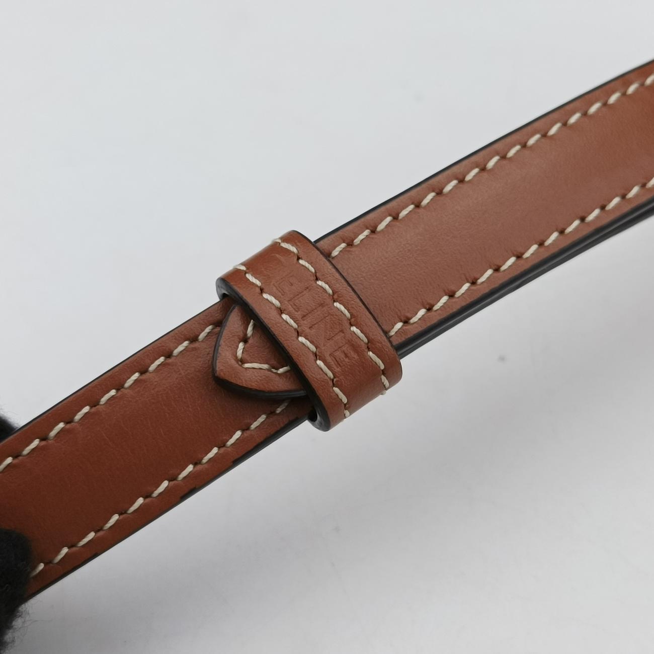 Triomphe Mini Besace White×brown PVC coated canvas  F-CU-1291ミニ ブザス トリオンフ ホワイト×ブラウン PVCコーティングキャンバス  F-CU-1291