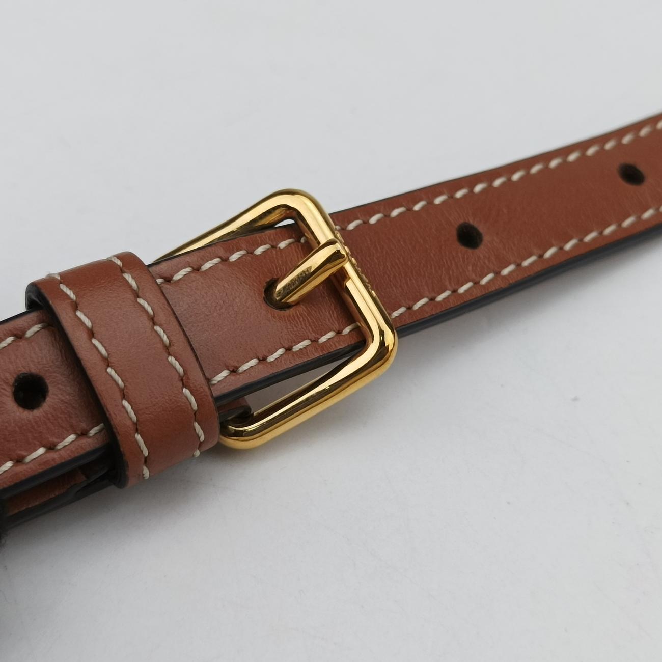 Triomphe Mini Besace White×brown PVC coated canvas  F-CU-1291ミニ ブザス トリオンフ ホワイト×ブラウン PVCコーティングキャンバス  F-CU-1291