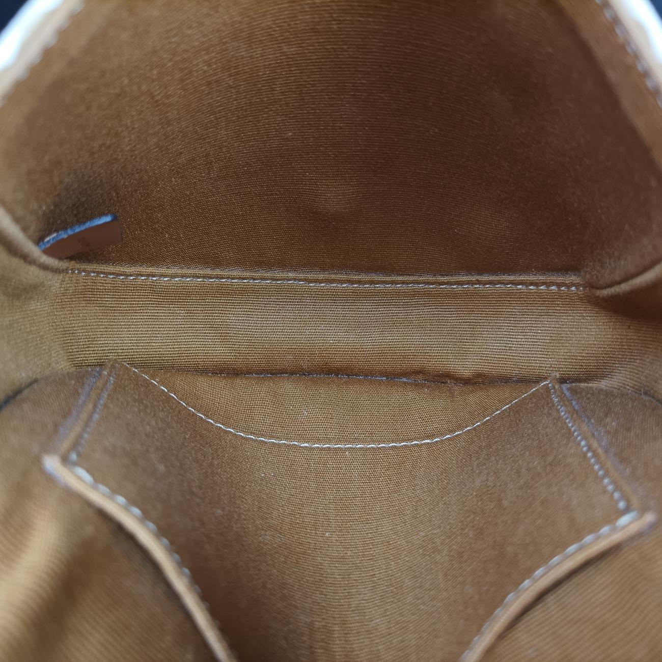 Triomphe Mini Besace White×brown PVC coated canvas  F-CU-1291ミニ ブザス トリオンフ ホワイト×ブラウン PVCコーティングキャンバス  F-CU-1291