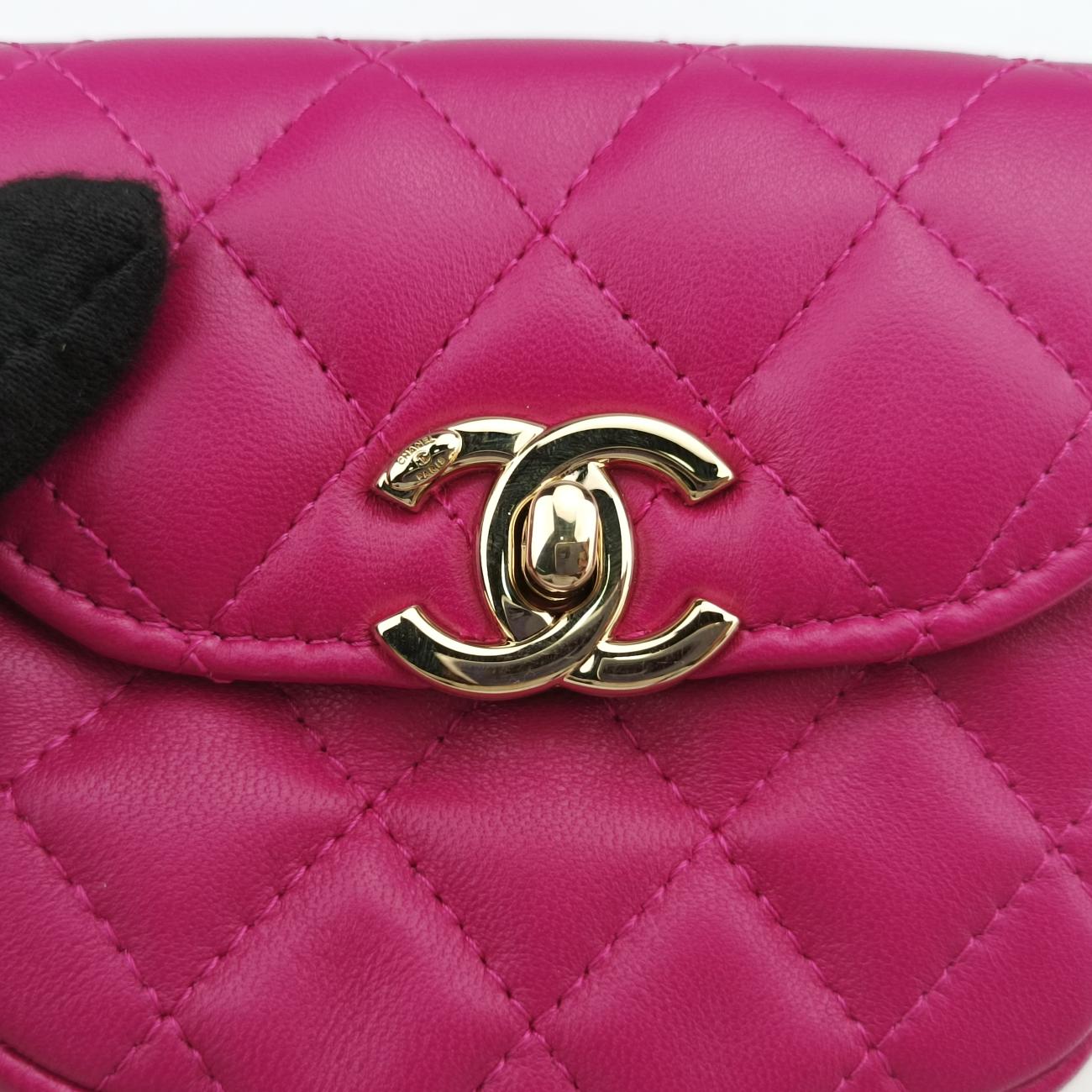 CC Waist Coin Purse Purple lambskin×fabric AP0743 29000495マトラッセ ウエスト コインパース パープル ラムスキン×ファブリック AP0743 29000495