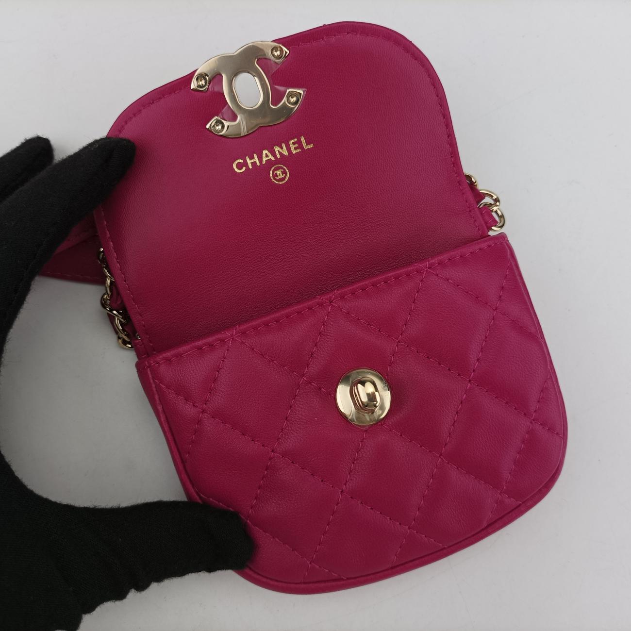 CC Waist Coin Purse Purple lambskin×fabric AP0743 29000495マトラッセ ウエスト コインパース パープル ラムスキン×ファブリック AP0743 29000495