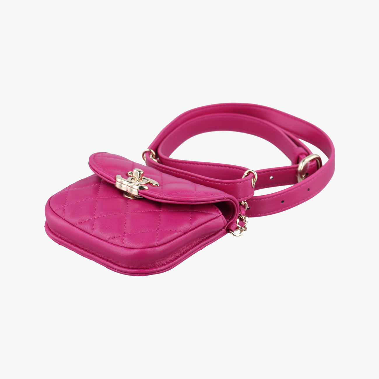 CC Waist Coin Purse Purple lambskin×fabric AP0743 29000495マトラッセ ウエスト コインパース パープル ラムスキン×ファブリック AP0743 29000495