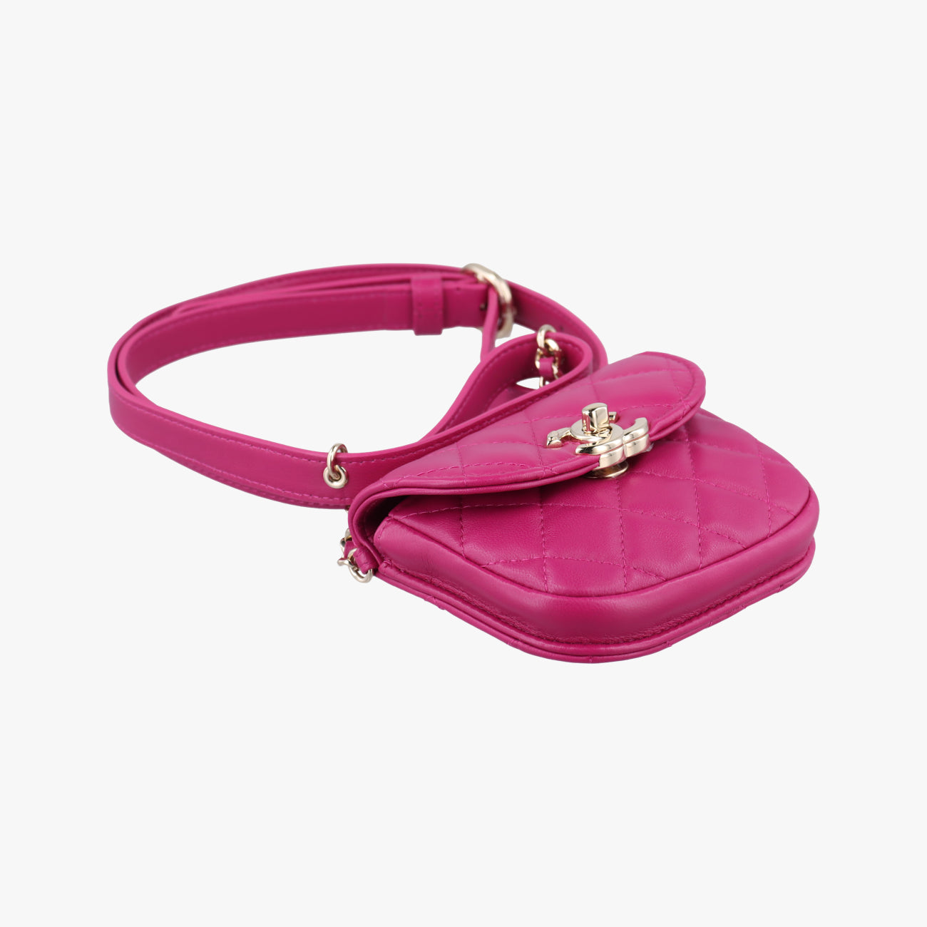 CC Waist Coin Purse Purple lambskin×fabric AP0743 29000495マトラッセ ウエスト コインパース パープル ラムスキン×ファブリック AP0743 29000495