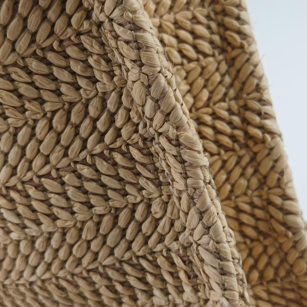 Super Mini Straw-Effect Brown×beige straw×Leather 780083 スーパーミニ ストロー エフェクト ブラウン×ベージュ ストロー×レザー 780083