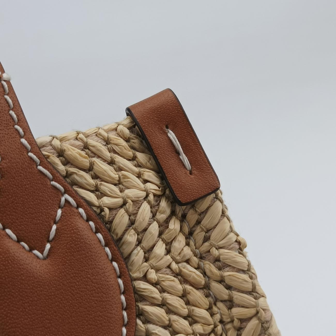 Super Mini Straw-Effect Brown×beige straw×Leather 780083 スーパーミニ ストロー エフェクト ブラウン×ベージュ ストロー×レザー 780083