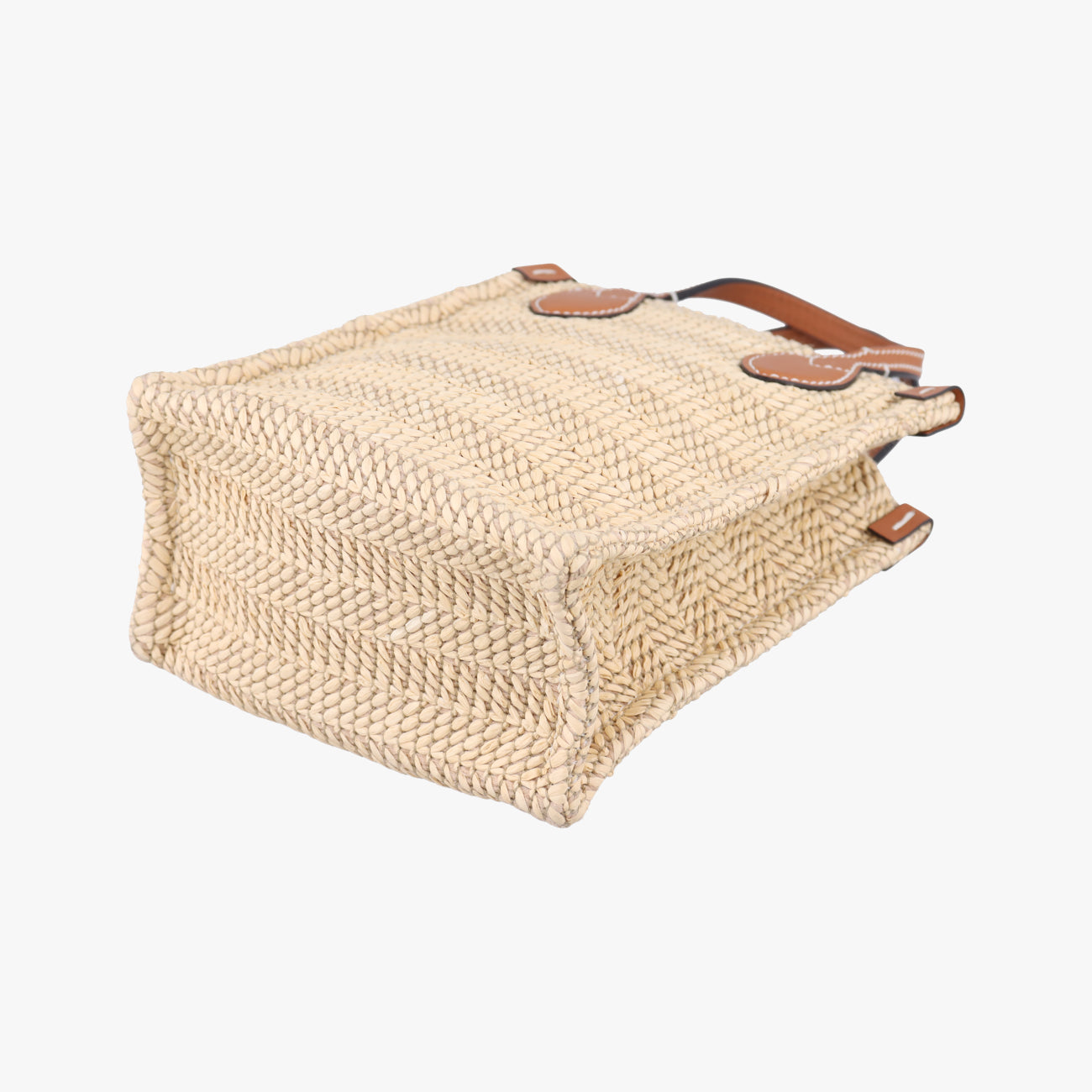 Super Mini Straw-Effect Brown×beige straw×Leather 780083 スーパーミニ ストロー エフェクト ブラウン×ベージュ ストロー×レザー 780083