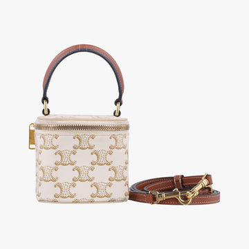 TRIOMPHE mini vanity case White PVC coated canvas  U-DS-0243トリオンフ ミニ バニティーケース ホワイト PVCコーティングキャンバス  U-DS-0243
