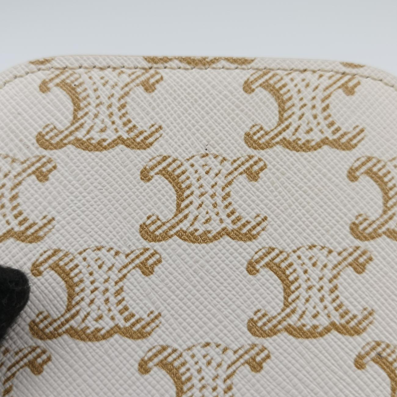 TRIOMPHE mini vanity case White PVC coated canvas  U-DS-0243トリオンフ ミニ バニティーケース ホワイト PVCコーティングキャンバス  U-DS-0243