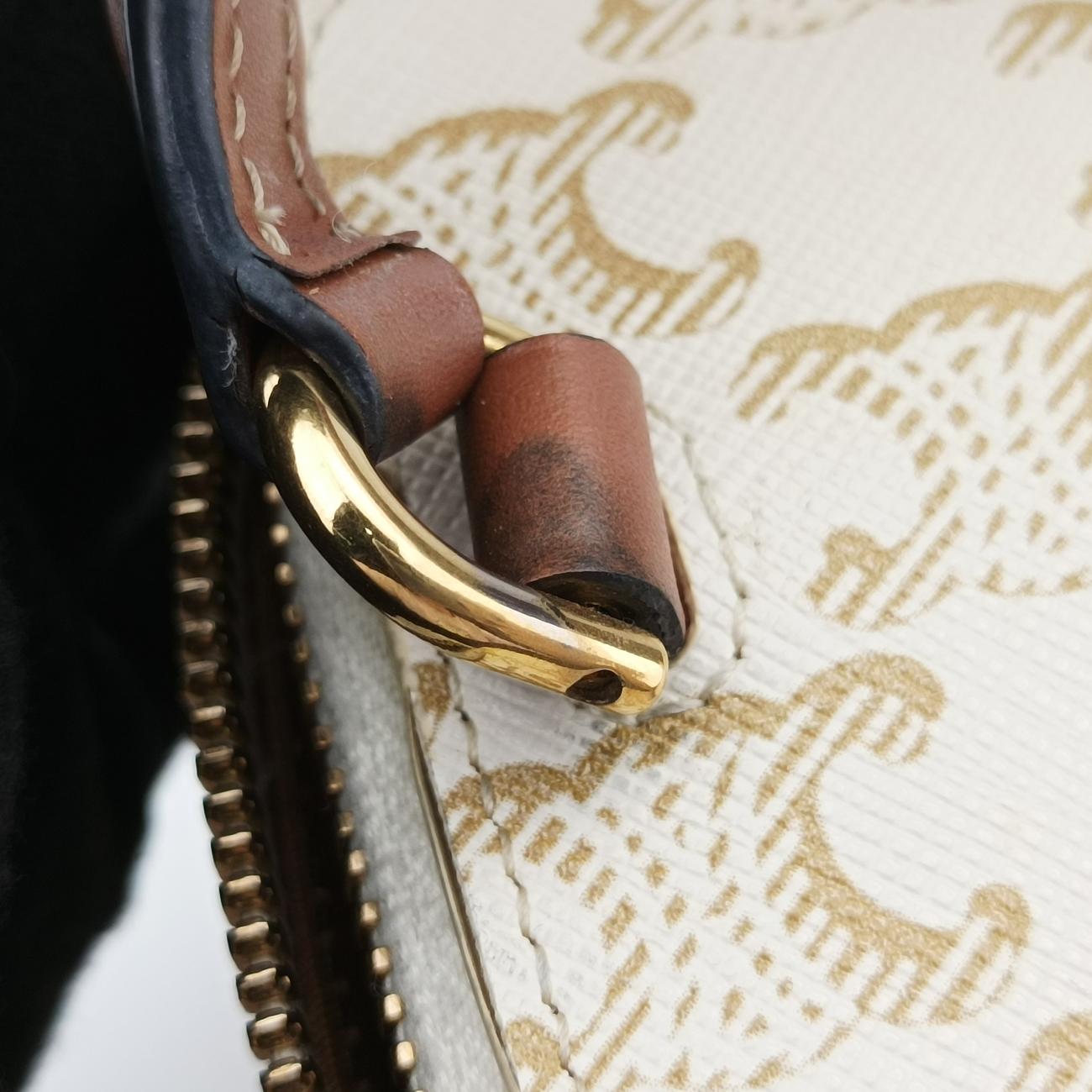 TRIOMPHE mini vanity case White PVC coated canvas  U-DS-0243トリオンフ ミニ バニティーケース ホワイト PVCコーティングキャンバス  U-DS-0243