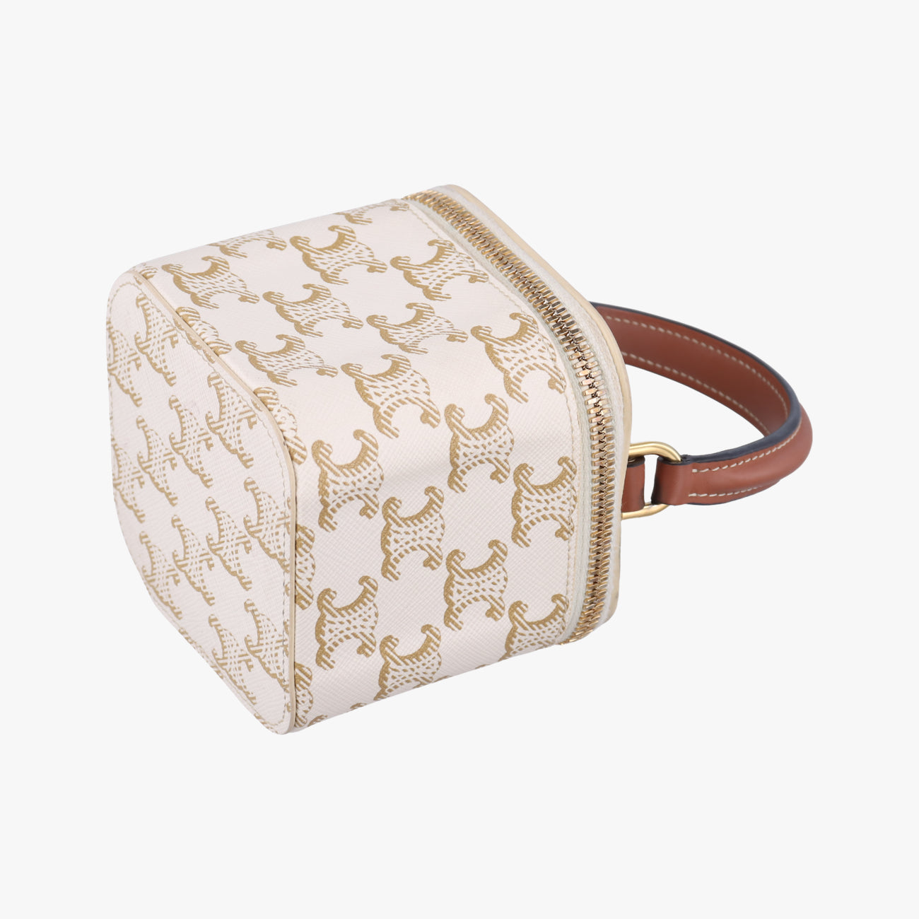 TRIOMPHE mini vanity case White PVC coated canvas  U-DS-0243トリオンフ ミニ バニティーケース ホワイト PVCコーティングキャンバス  U-DS-0243