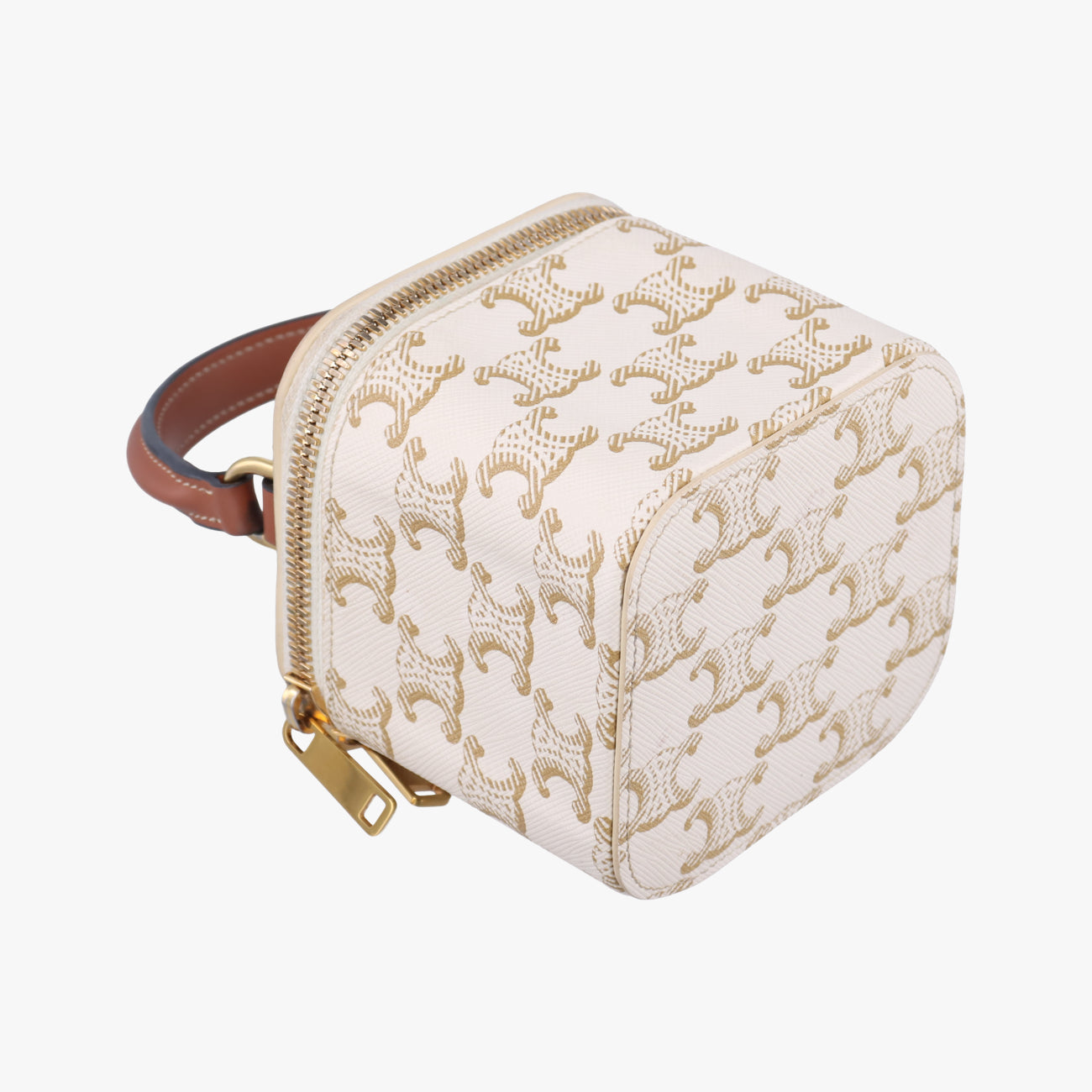 TRIOMPHE mini vanity case White PVC coated canvas  U-DS-0243トリオンフ ミニ バニティーケース ホワイト PVCコーティングキャンバス  U-DS-0243