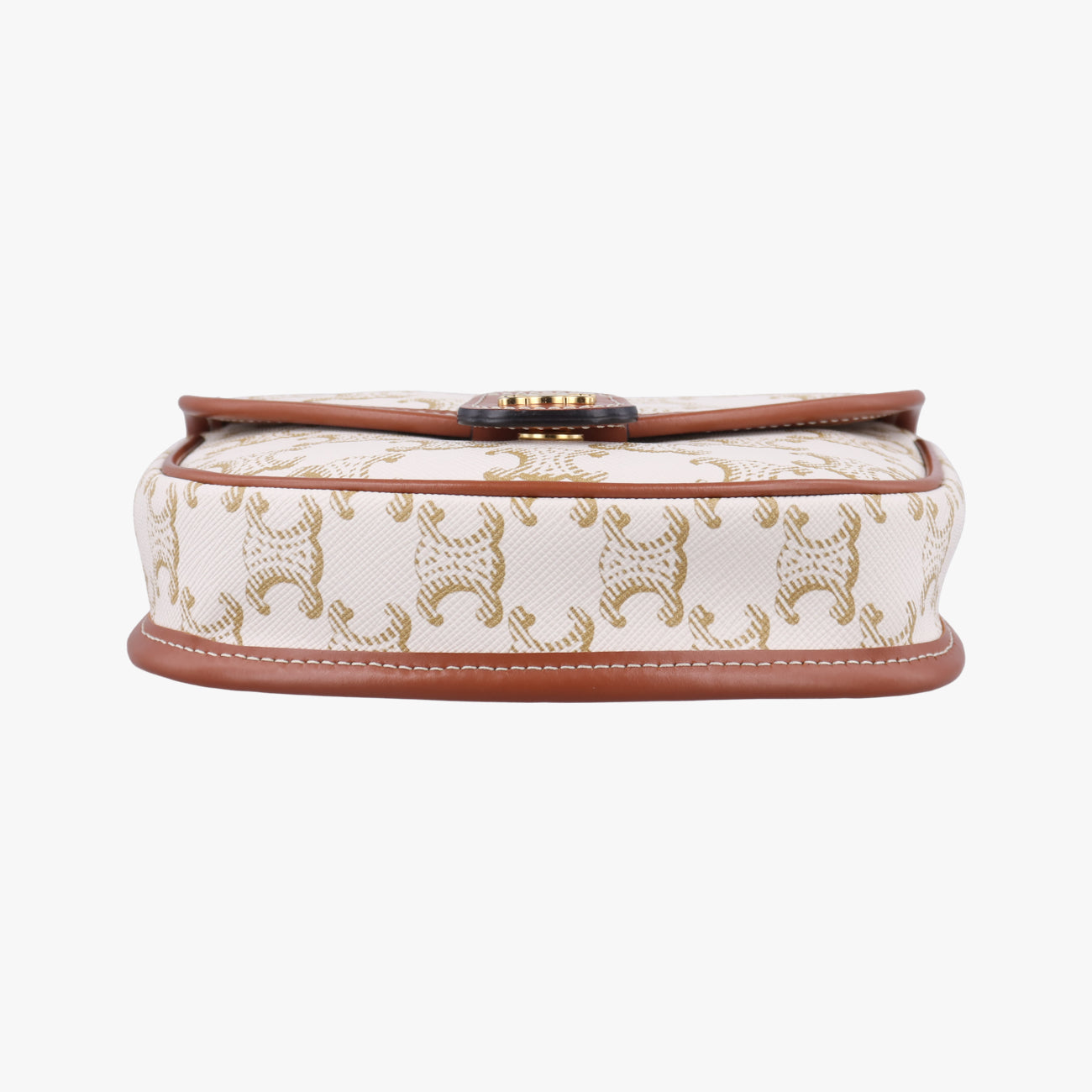 Triomphe Mini Besace White×brown PVC coated canvas  F-CU-1211ミニ ブザス トリオンフ ホワイト×ブラウン PVCコーティングキャンバス  F-CU-1211